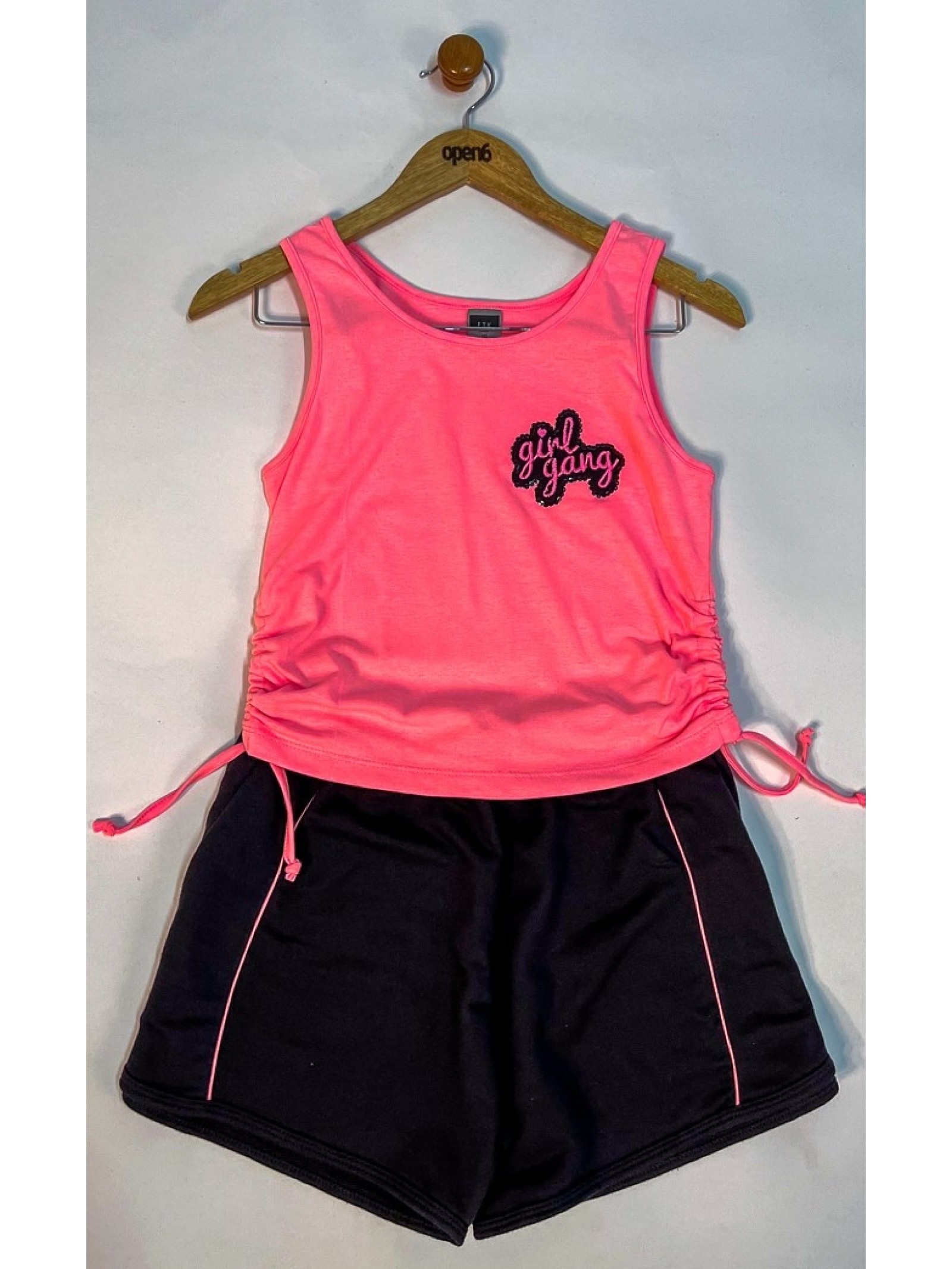 CONJUNTO TEEN FEMININO GIRLY ROSA NEON 2381 - FTK BRAND