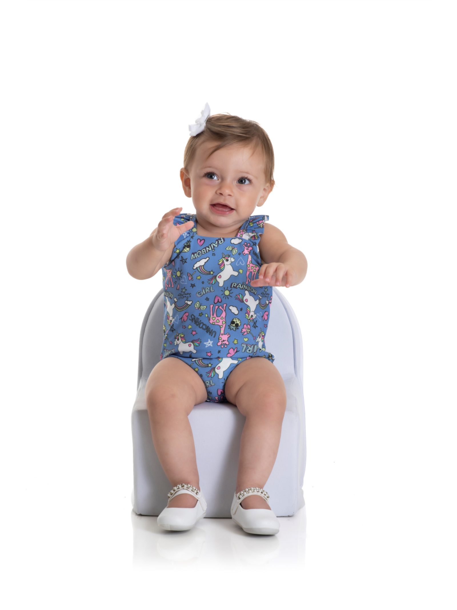 KIT BODY BEBÊ FEMININO UNICÓRNIO AZUL  2174 - FTK BRAND 