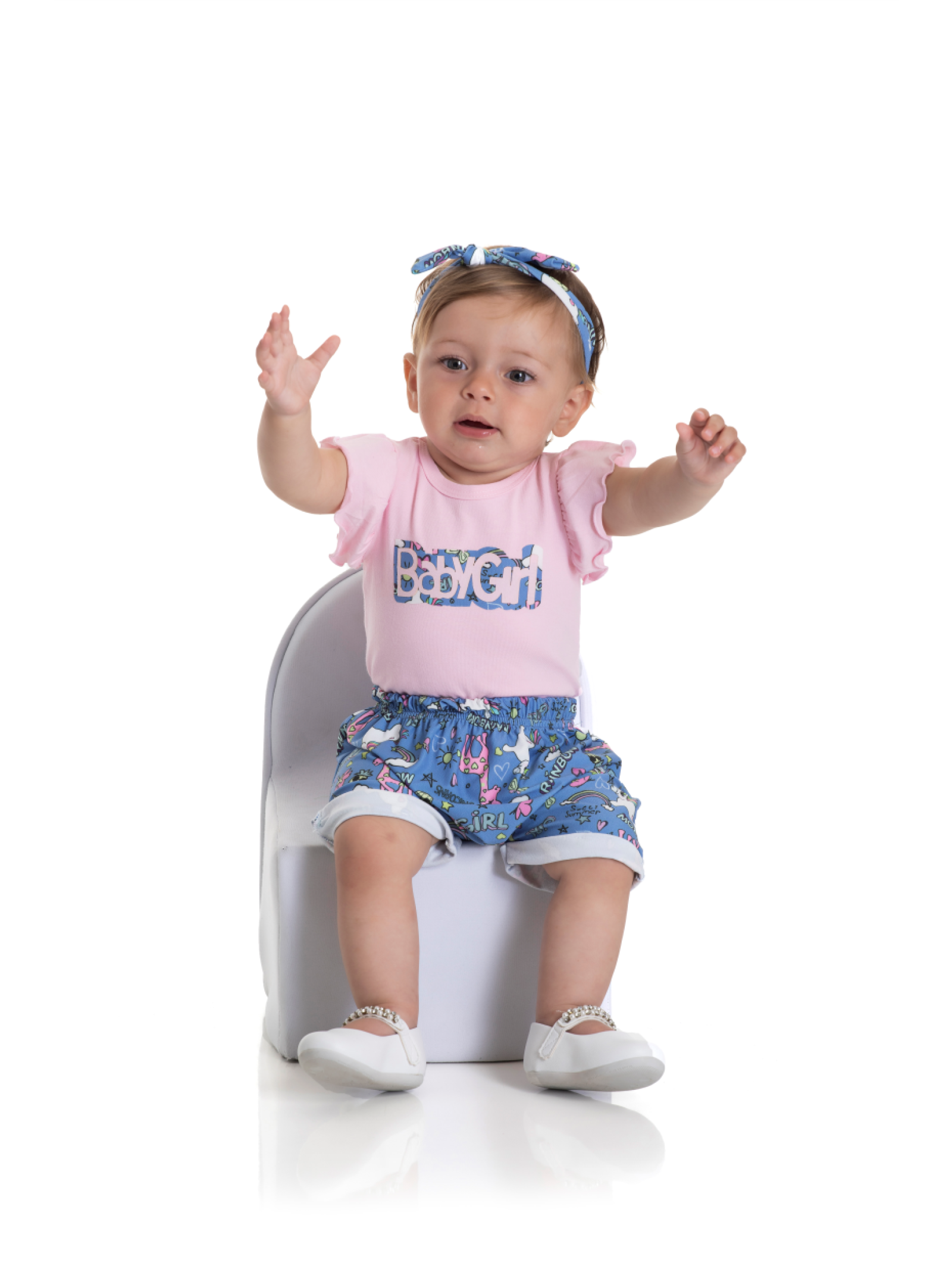 CONJUNTO BEBÊ BABY GIRL ROSA  2176 - FTK BRAND 