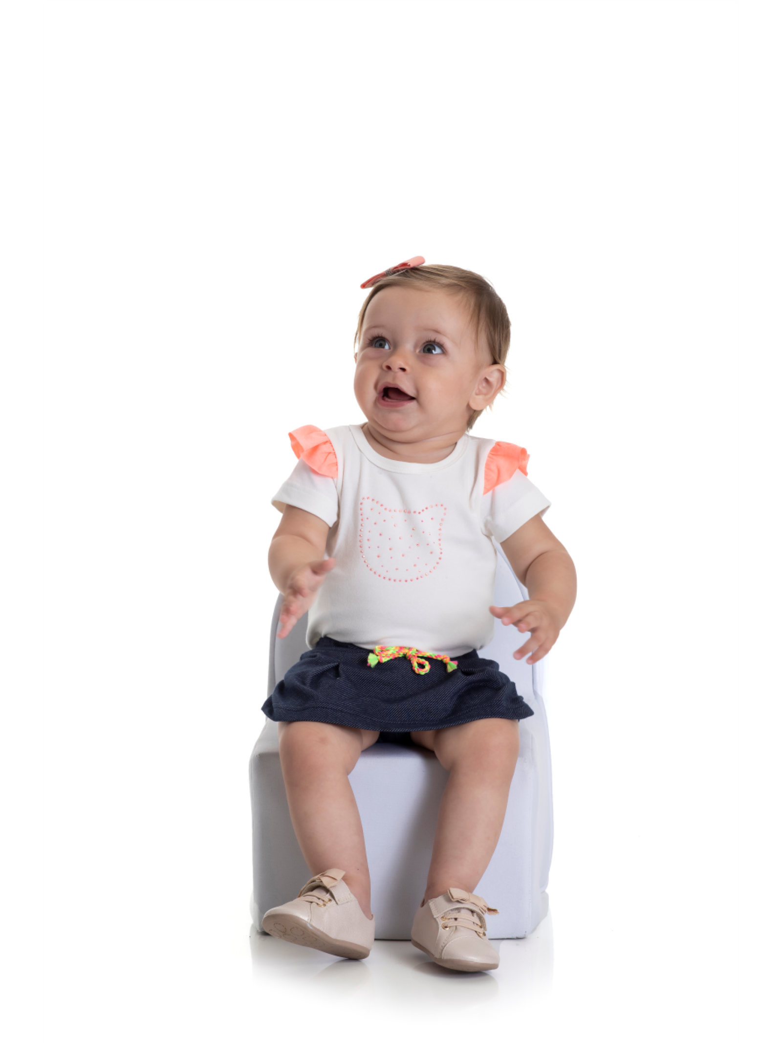 CONJUNTO BEBÊ FEMIININO GATINHA OFF WHITE 2178 - FTK BRAND