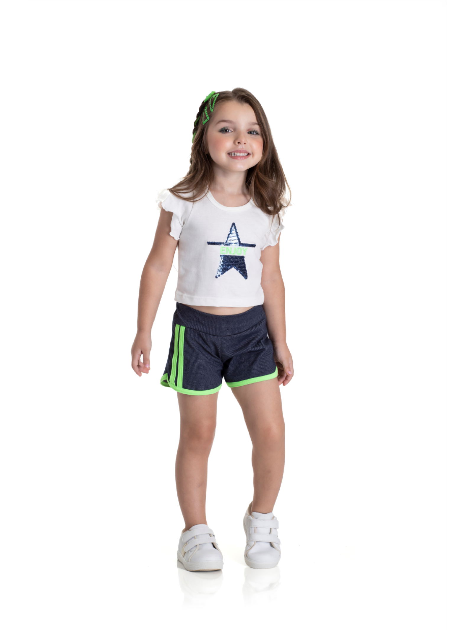 CONJUNTO INFANTIL FEMININO ESTRLA OFF WHITE 2184 - FTK BRAND 