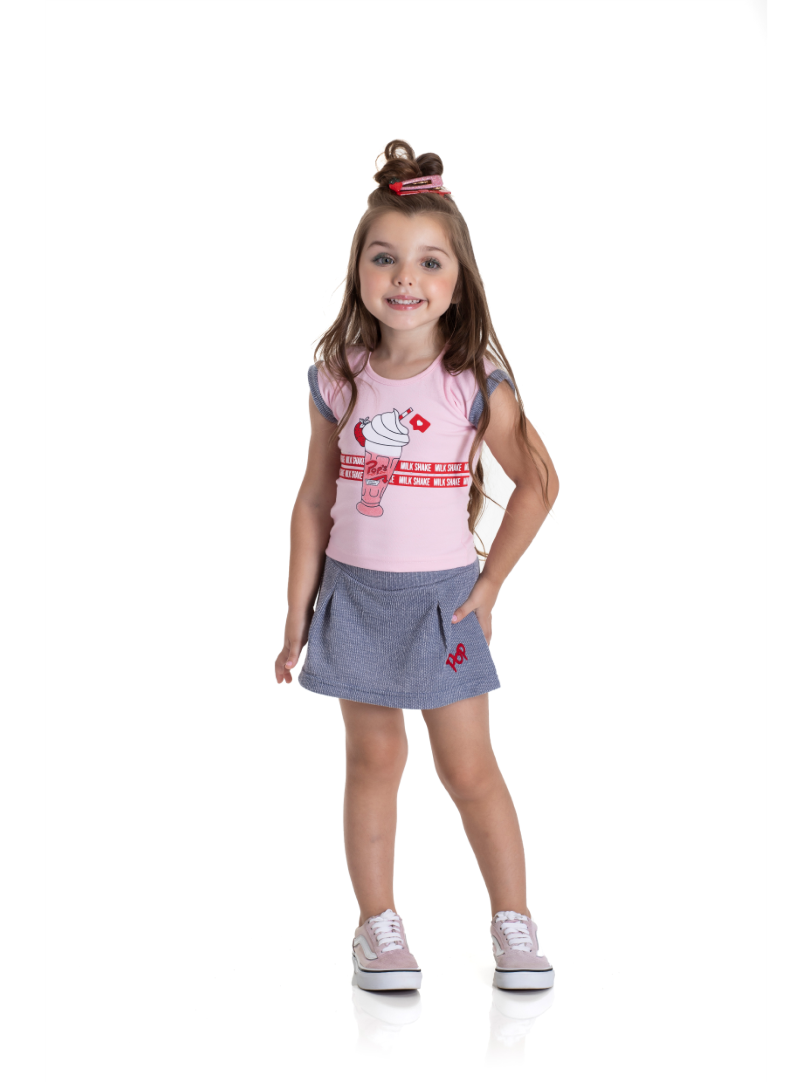 CONJUNTO INFANTIL FEMININO MILK SHAKE ROSA 2188 - FTK BRAND 