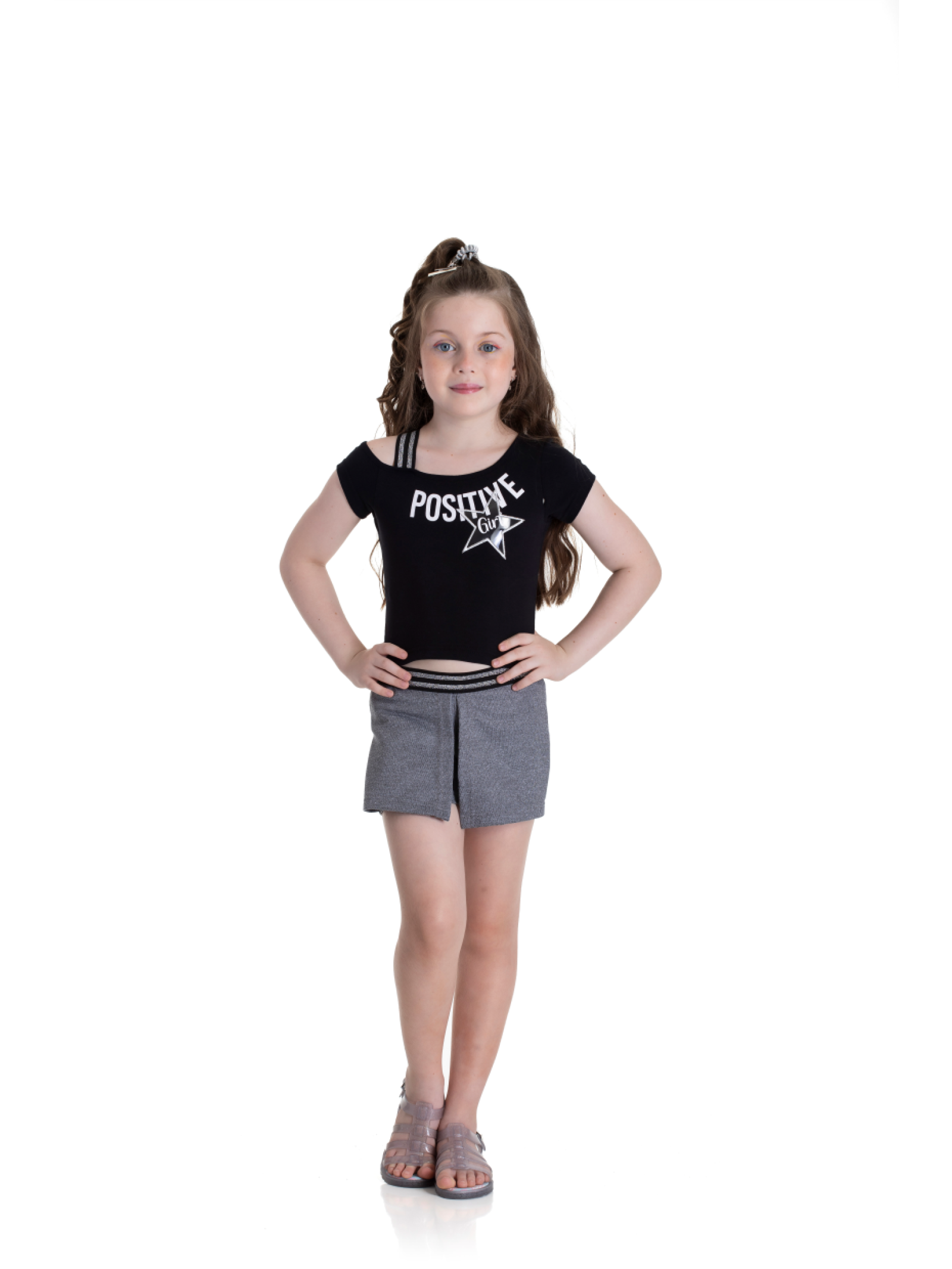 CONJUNTO INFANTIL FEMININO POSITIVE PRETO 2198 - FTK BRAND