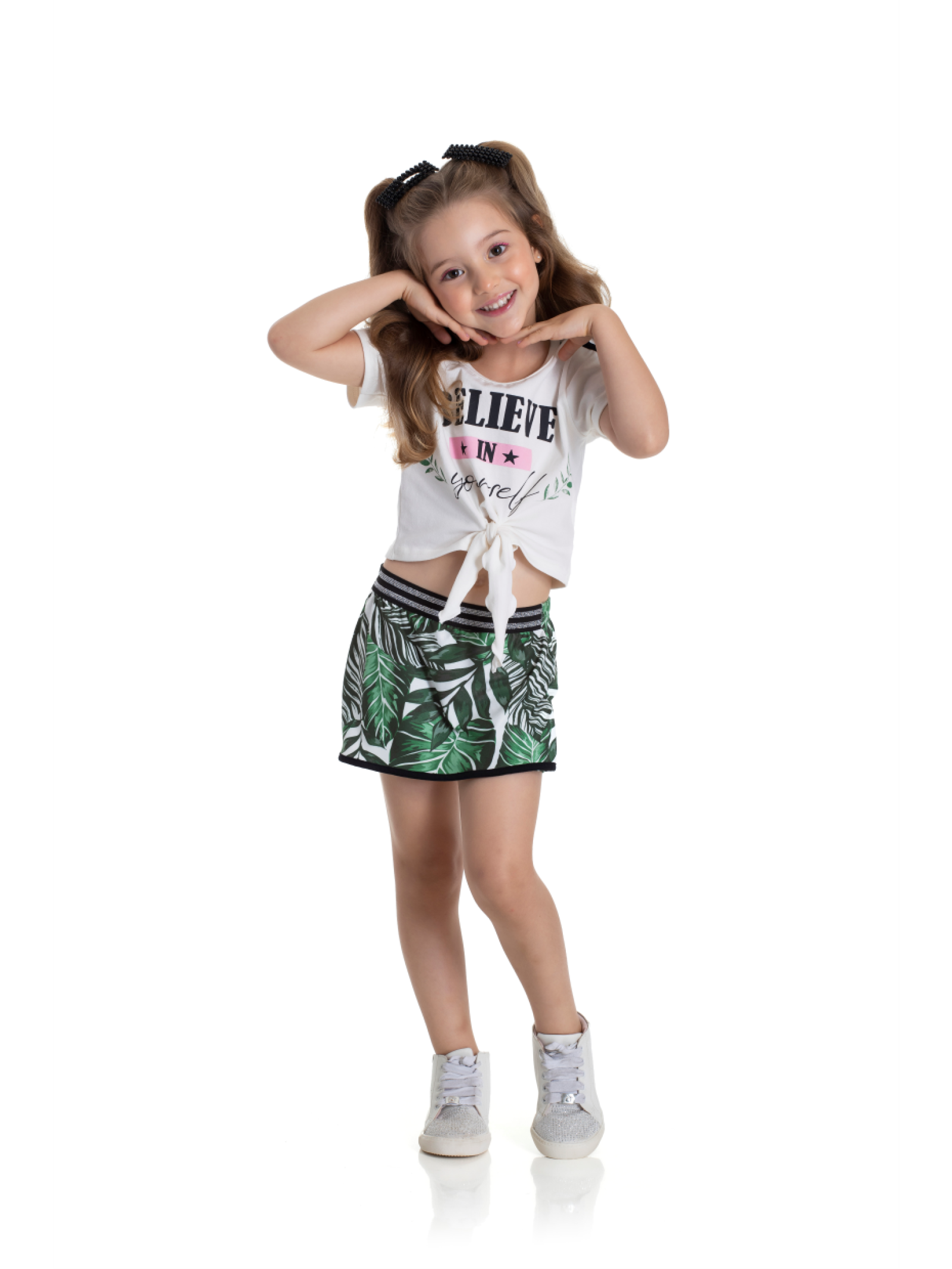 CONJUNTO INFANTIL FEMININO BELIEVE OFF WHITE 2202 - FTK BRAND