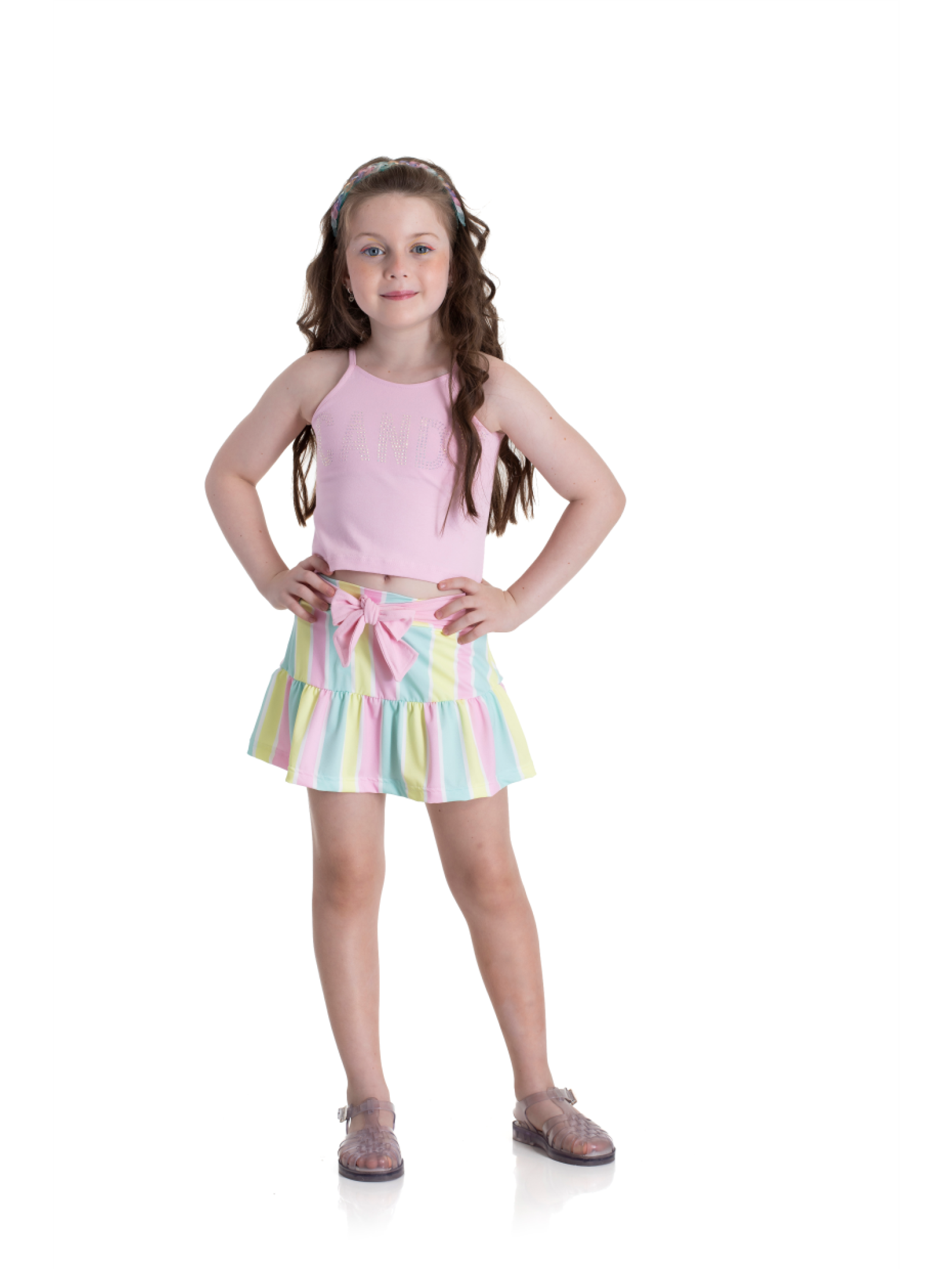 CONJUNTO INFANTIL FEMININO CANDY ROSA 2206 - FTK BRAND