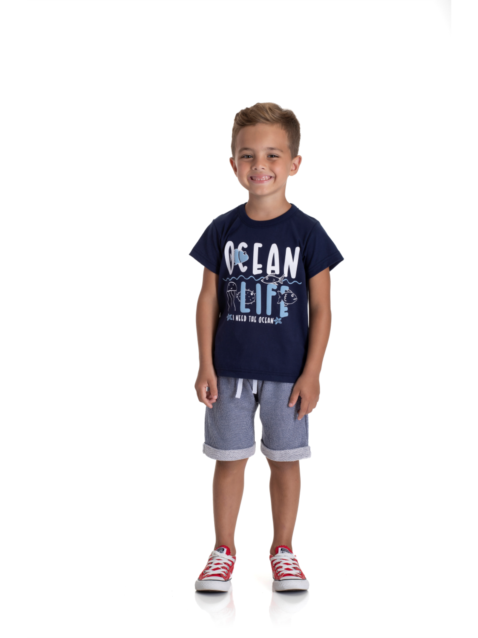 CONJUNTO INFANTIL MASCULINO OCEAN MARINHO 2232 - FTK BRAND