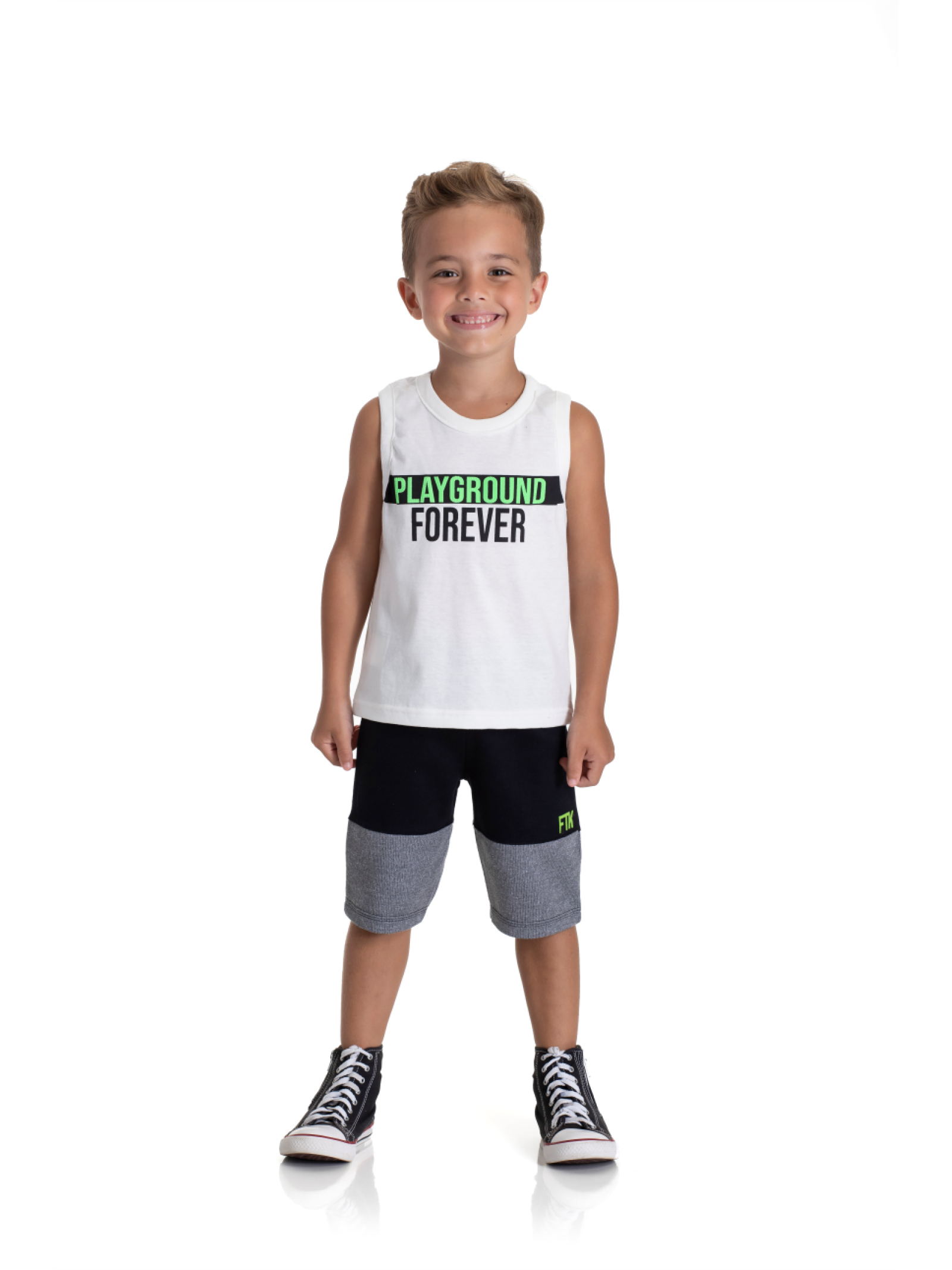 CONJUNTO INFANTIL MASCULINO PLAYGROUND OFF WHITE 2237 - FTK BRAND 