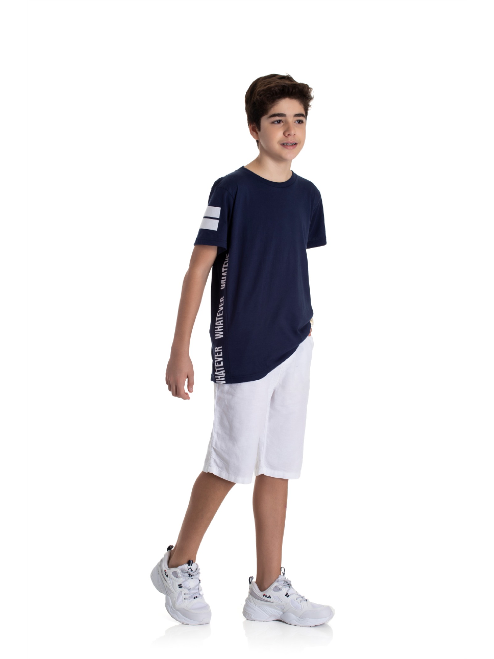 CAMISETA TEEN MASCULINO WHATEVER MARINHO 2251 - FTK BRAND