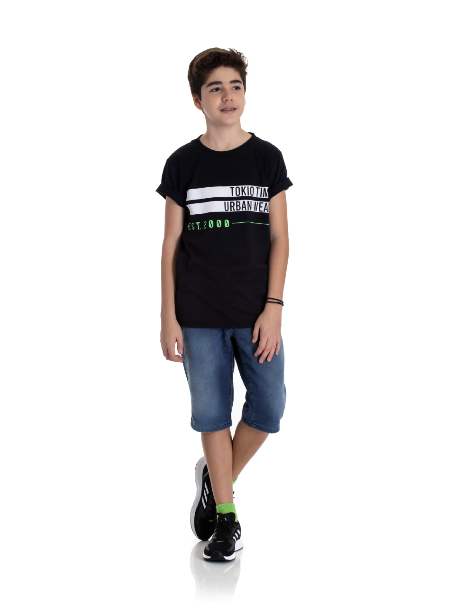 CAMISETA TEEN MASCULINA TOKYO PRETO 2253 - FTK BRAND 
