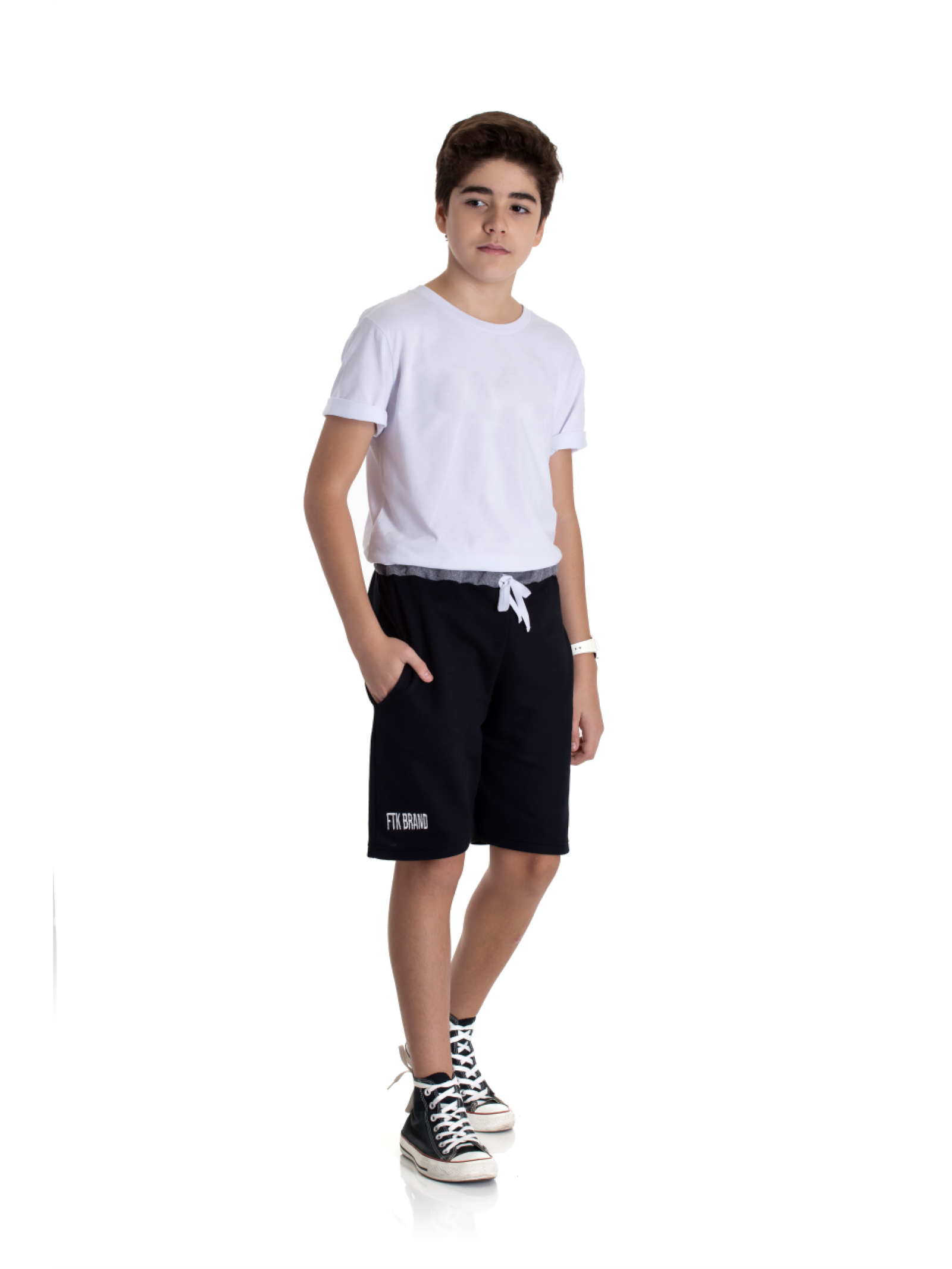 BERMUDA TEEN MASCULINO COLOR PRETO 2254 - FTK BRAND 