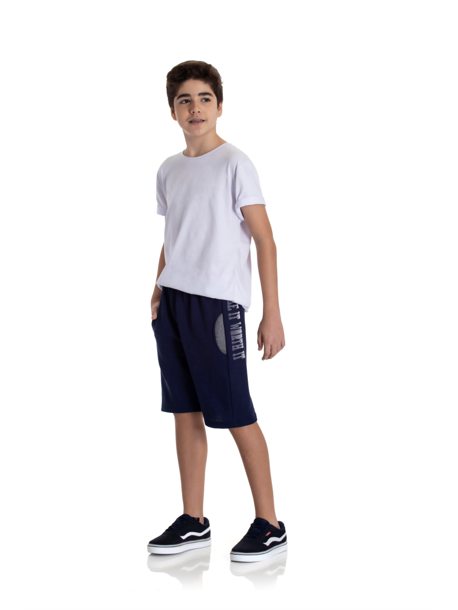 BERMUDA TEEN MASCULINO WORTH IT MARINHO 2256 - FTK BRAND 