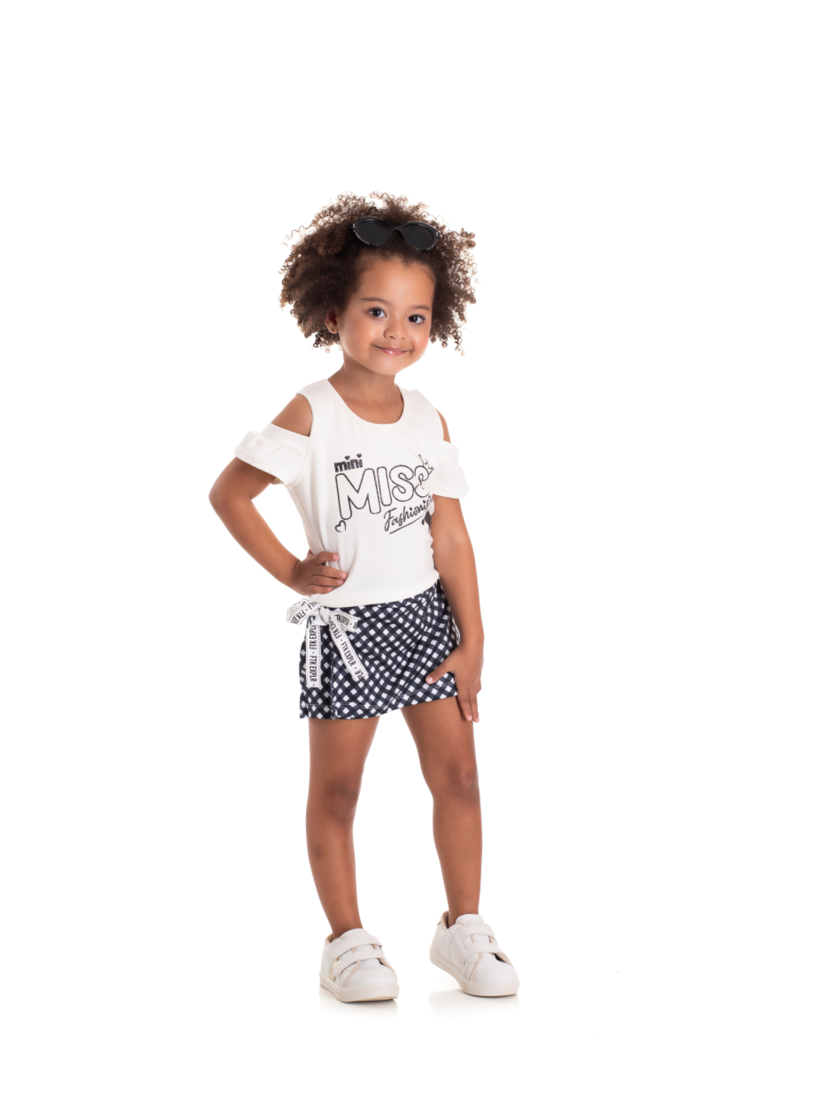 CONJUNTO INFANTIL FEMININO MISS OFF WHITE 2348 - FTK BRAND 