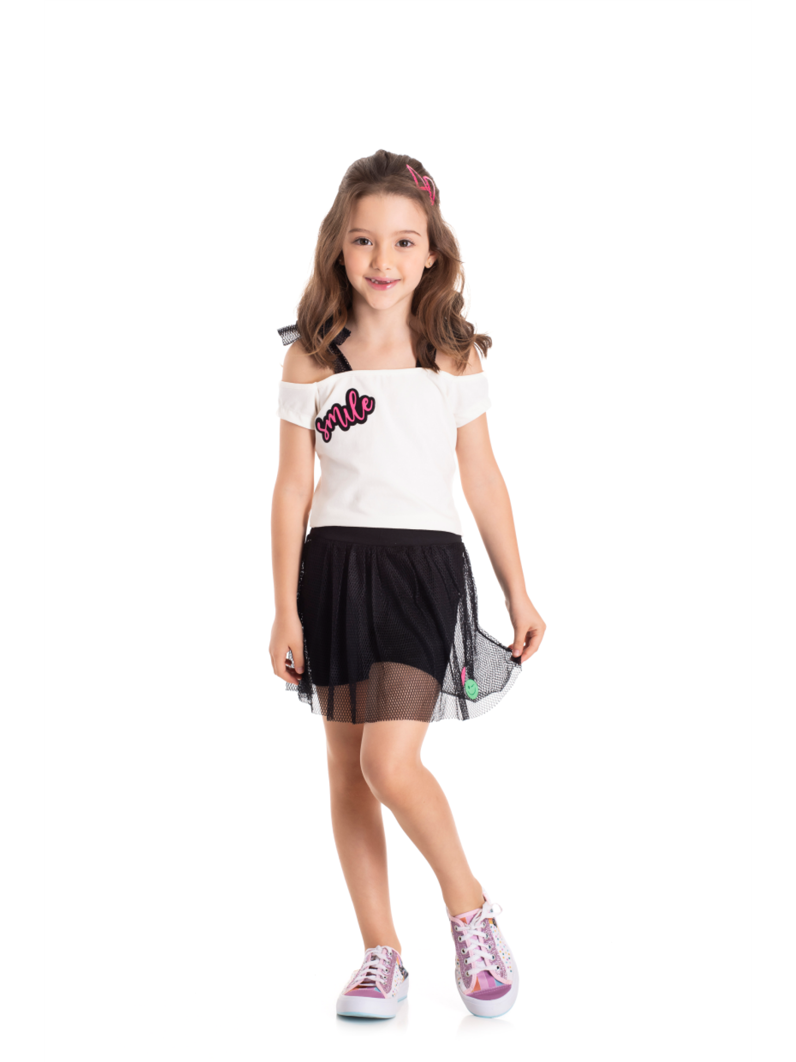 CONJUNTO INFANTIL FEMININO SMILE OFF WHITE 2361 - FTK BRAND