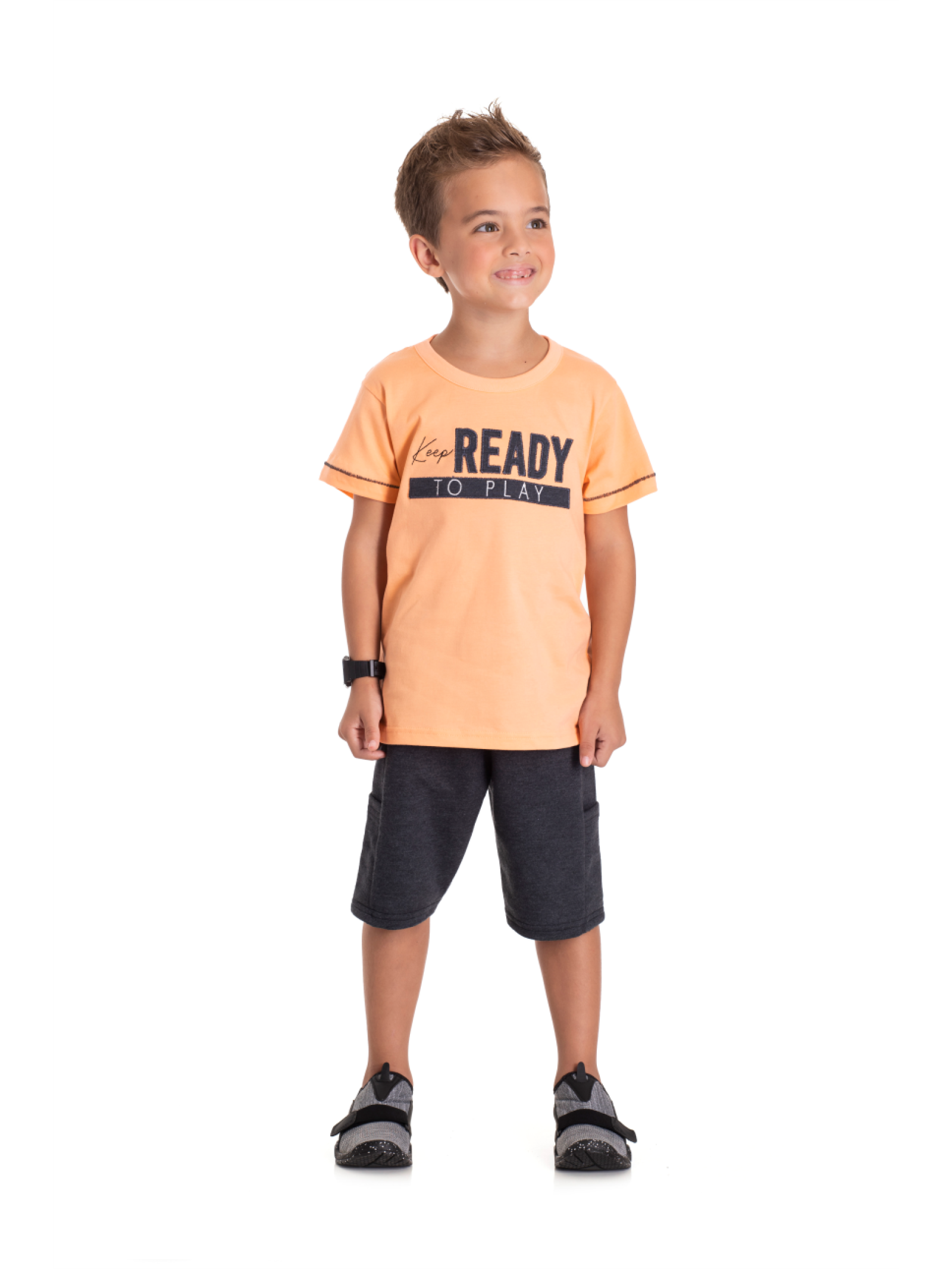 CONJUNTO INFANTIL MASCULINO PLAY LARANJA 2393 - FTK BRAND 