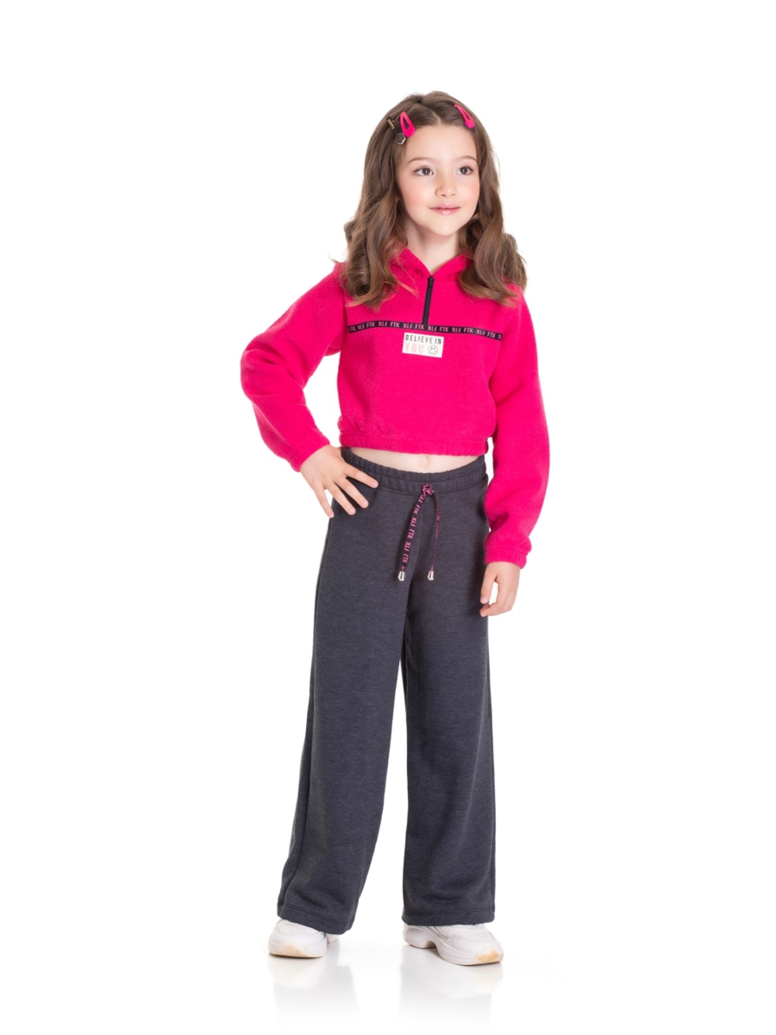 CONJUNTO INFANTIL FEMININO BELIEVE PINK 2434 - FTK BRAND 