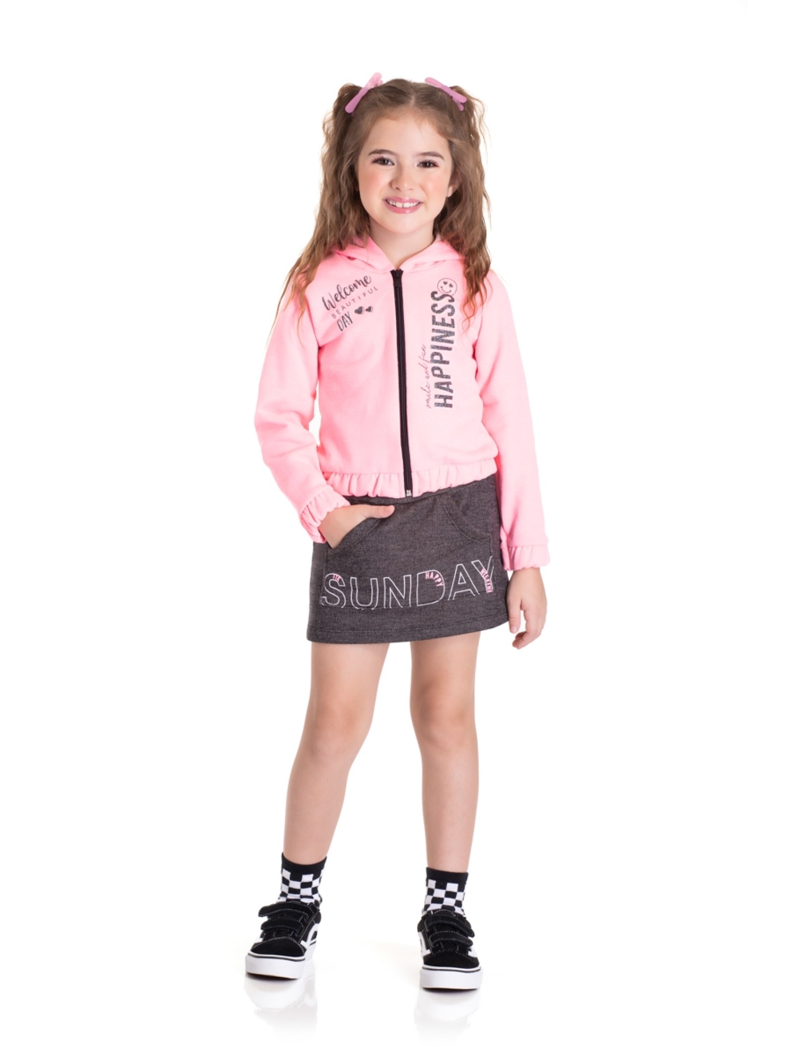 CONJUNTO INFANTIL FEMININO SUNDAY ROSA  2445 - FTK BRAND