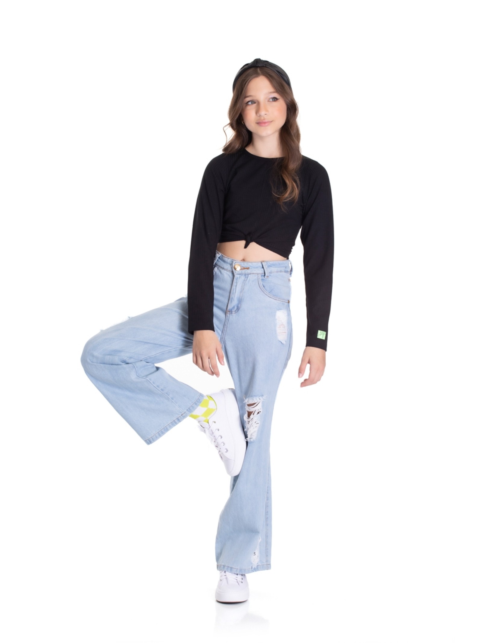BLUSA TEEN FEMININA CANELADA PRETA 2454 - FTK BRAND 