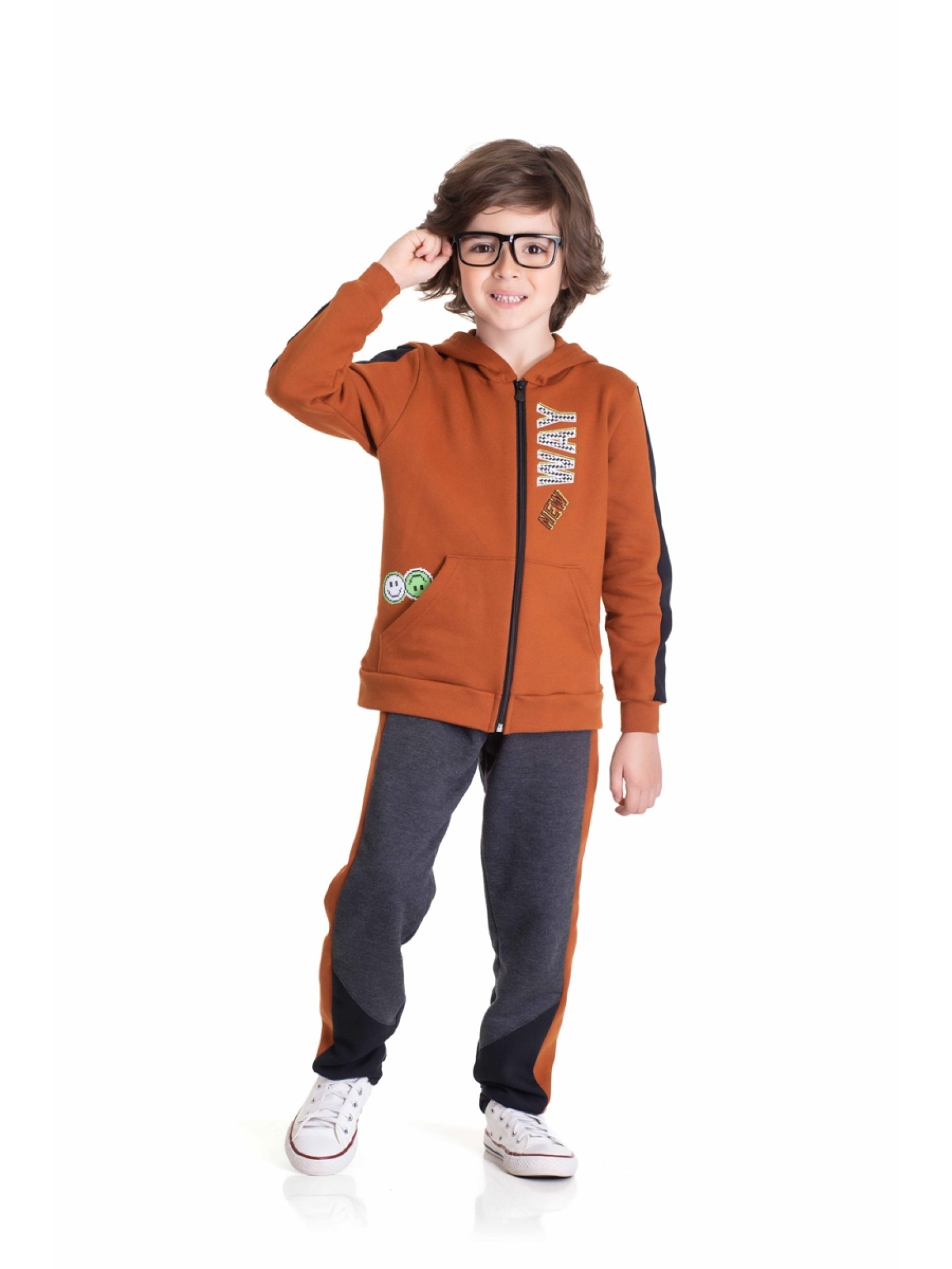 CONJUNTO INFANTIL MASCULINO WAY  CARAMELO 2473 - FTK BRAND 