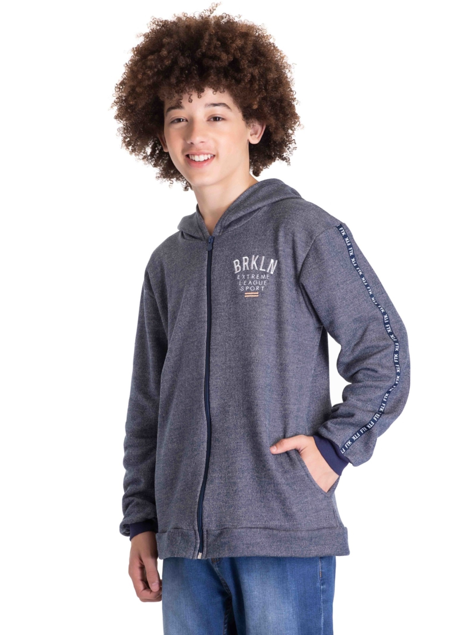 JAQUETA TEEN MASCULINA BRKLN  MARINHO 2479 - FTK BRAND 