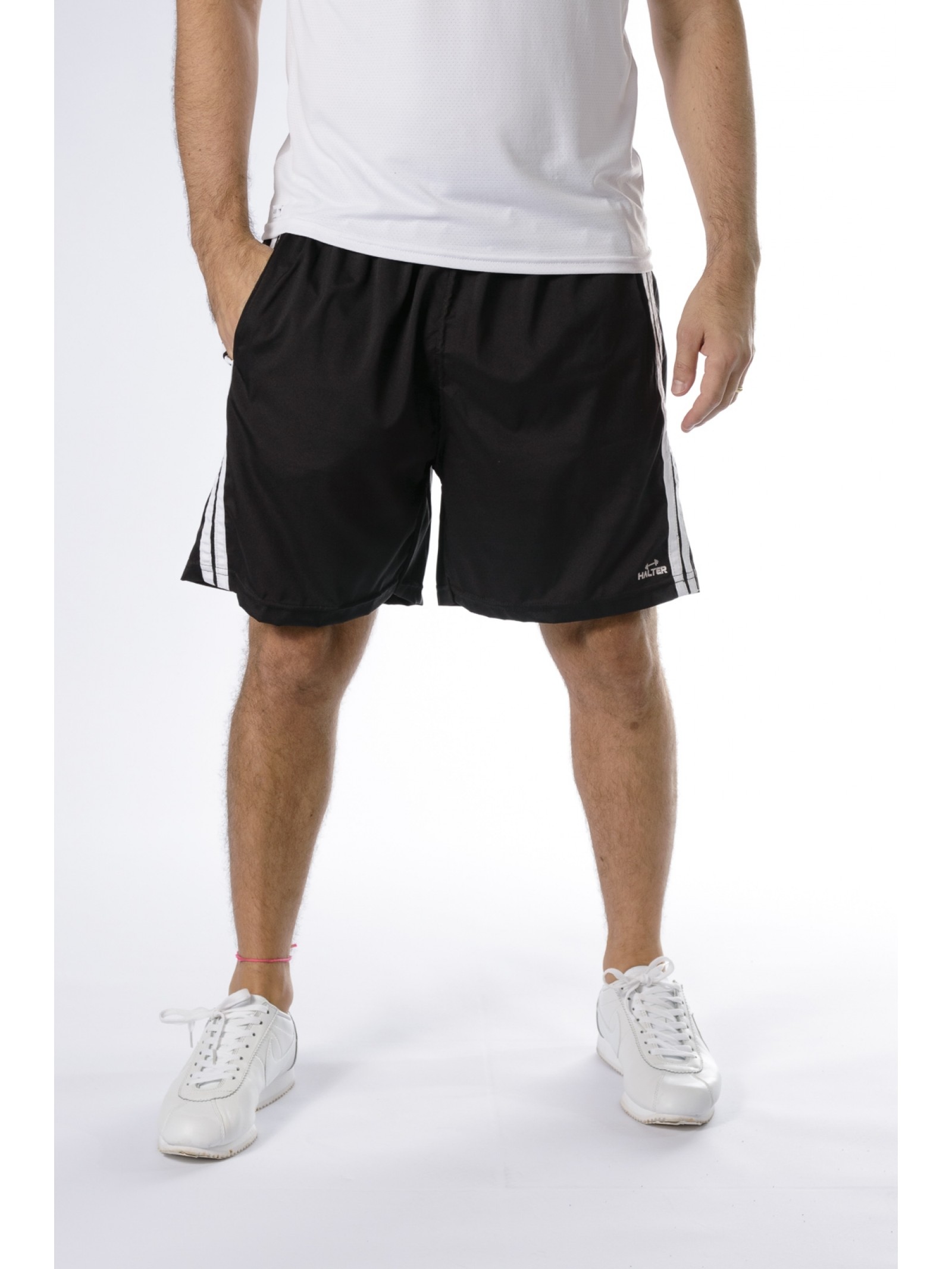 BERMUDA DE TACTEL COM  ELASTANO PRETO 4085