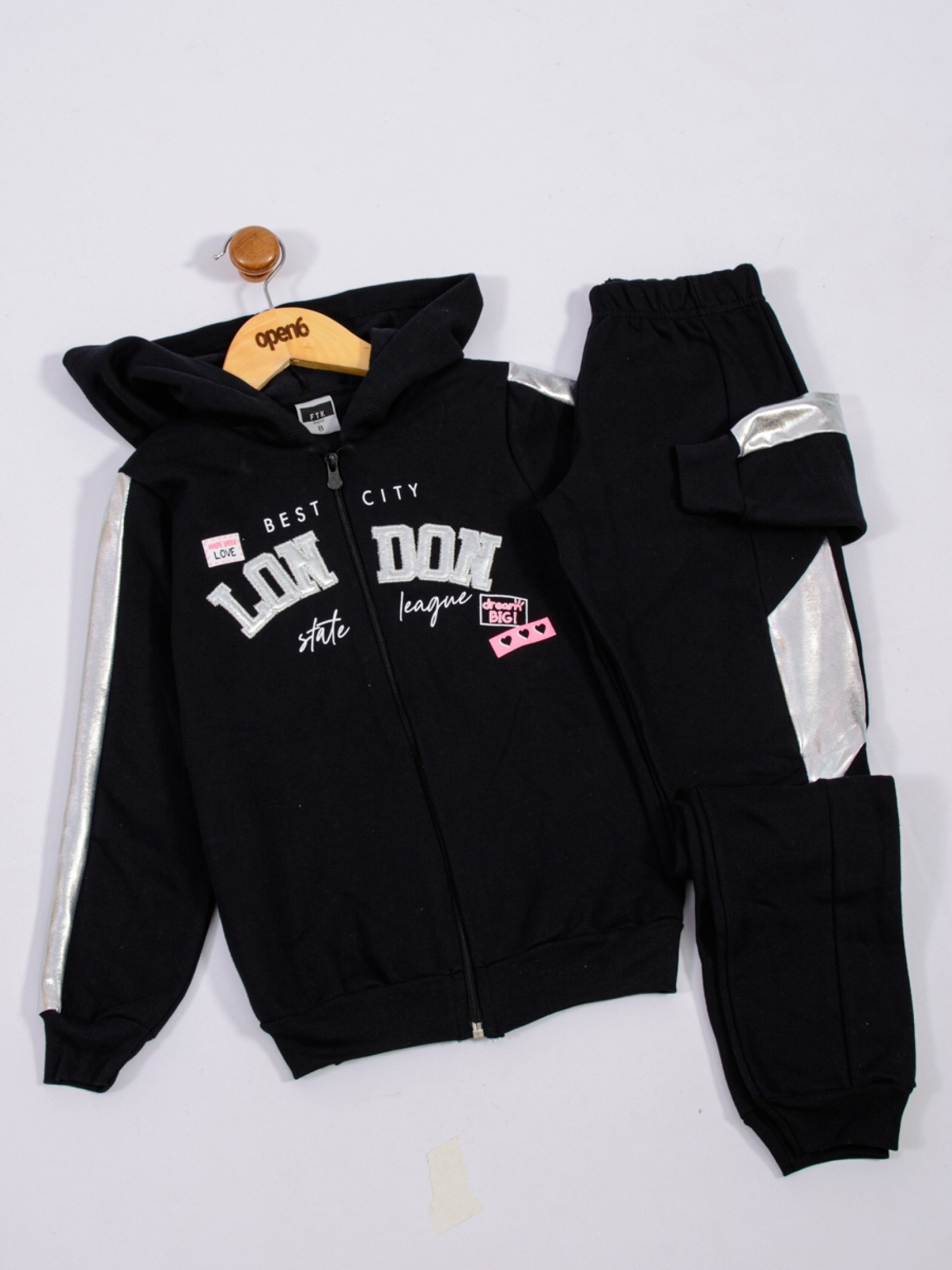 CONJUNTO INFANTIL  FEMININO LONDON  PRETO  2442 - FTK BRAND  