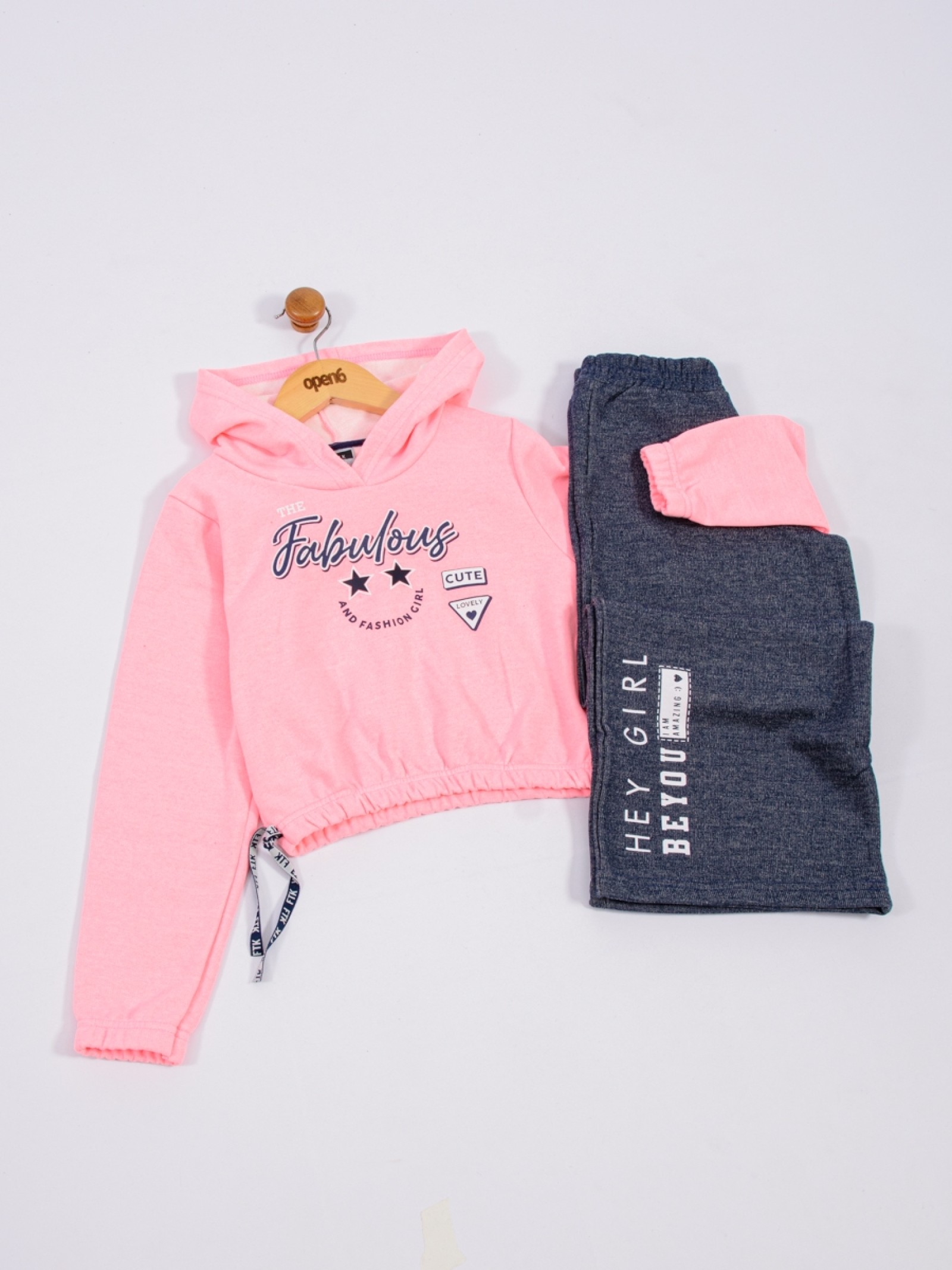 CONJUNTO INFANTIL FEMININO FABULOUS ROSA NEON 2437 - FTK  BRAND