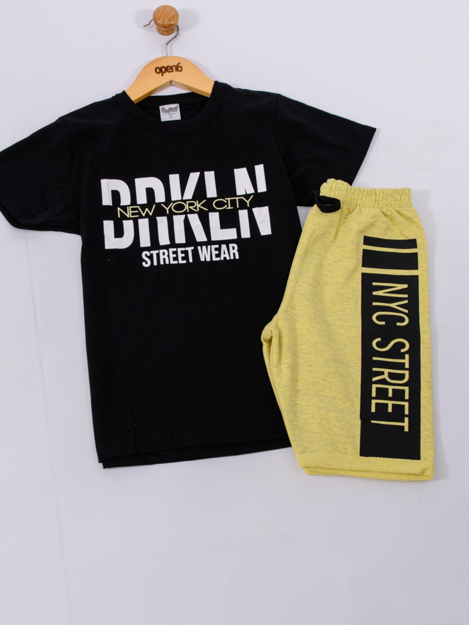 CONJUNTO INFANTIL MASCULINO NEW YORK PRETO 2246 - FTK BRAND 
