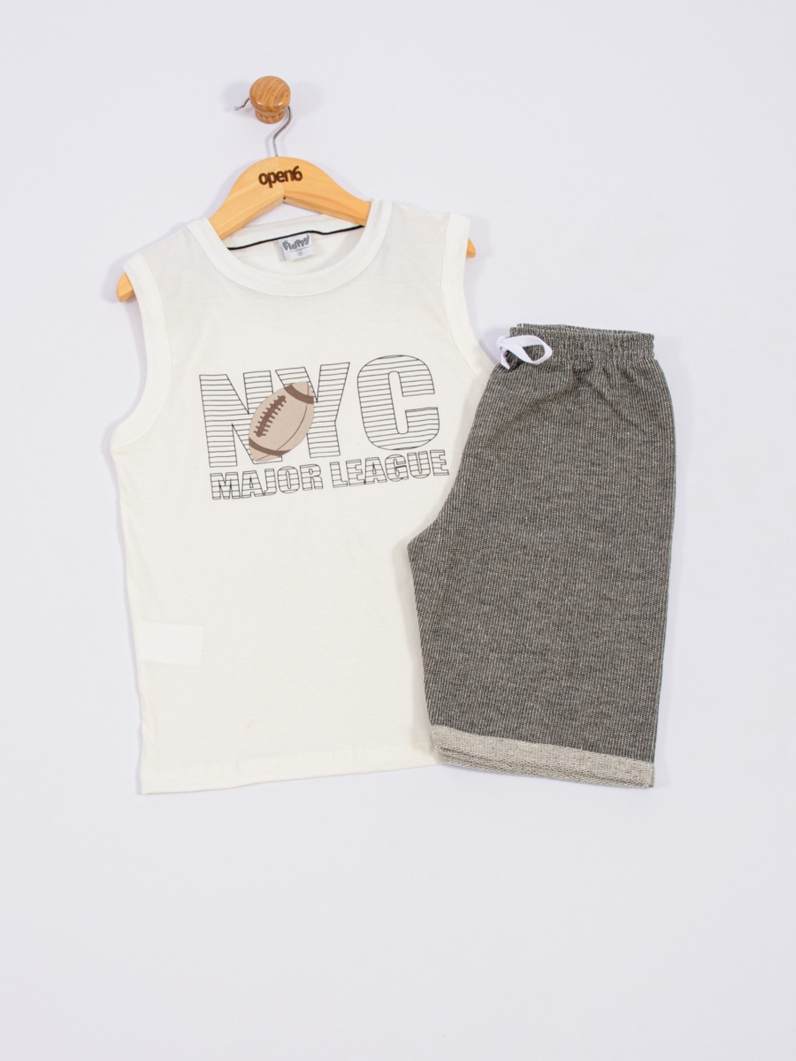 CONJUNTO INFANTIL MASCULINO NYC OFF WHITE 2249 - FTK BRAND 