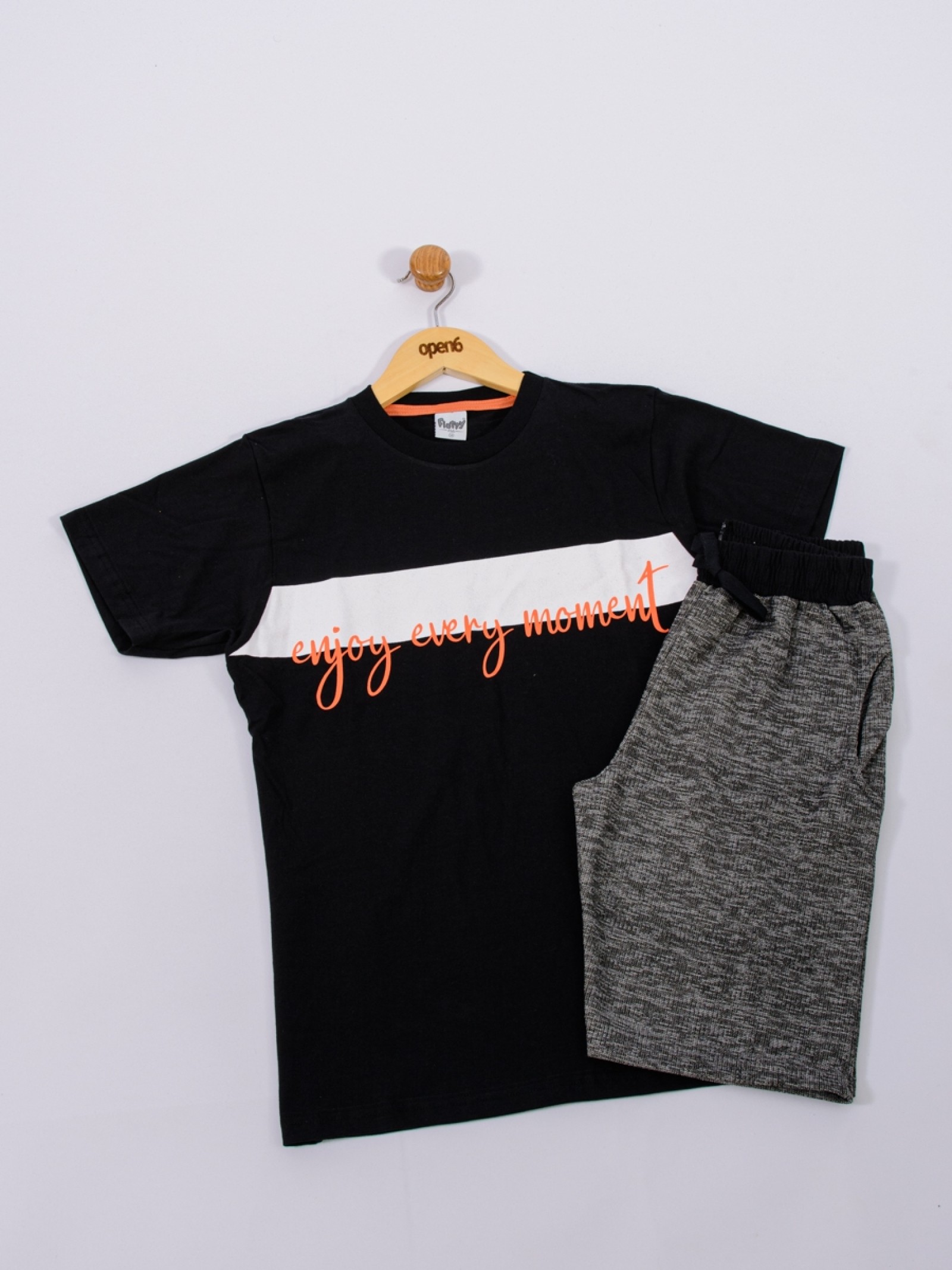 CONJUNTO INFANTIL MASCULINO ENJOY PRETO 2264 - FTK BRAND 