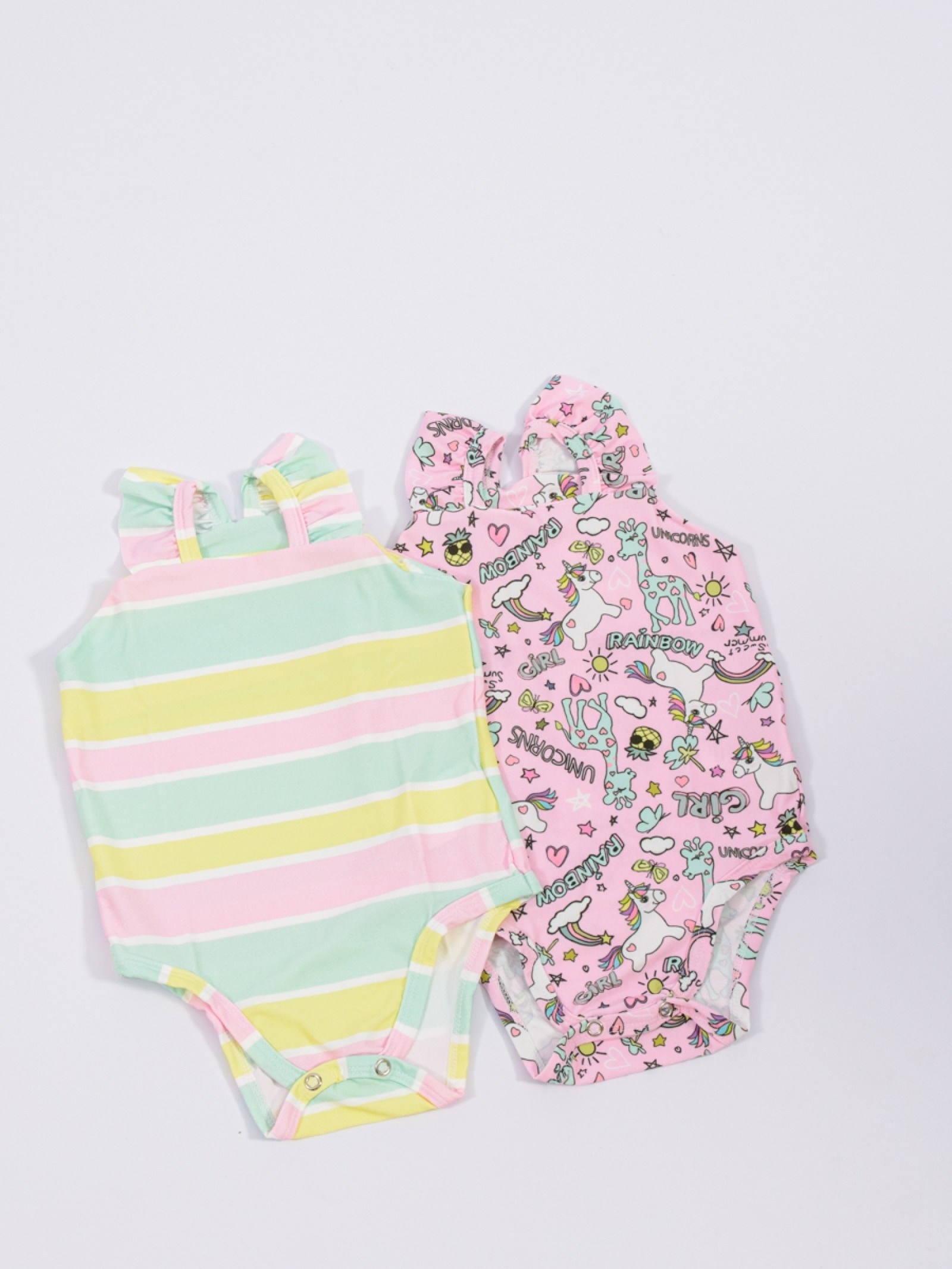 KIT BODY BEBÊ FEMININO UNICÓRNIO ROSA  2174 - FTK BRAND 