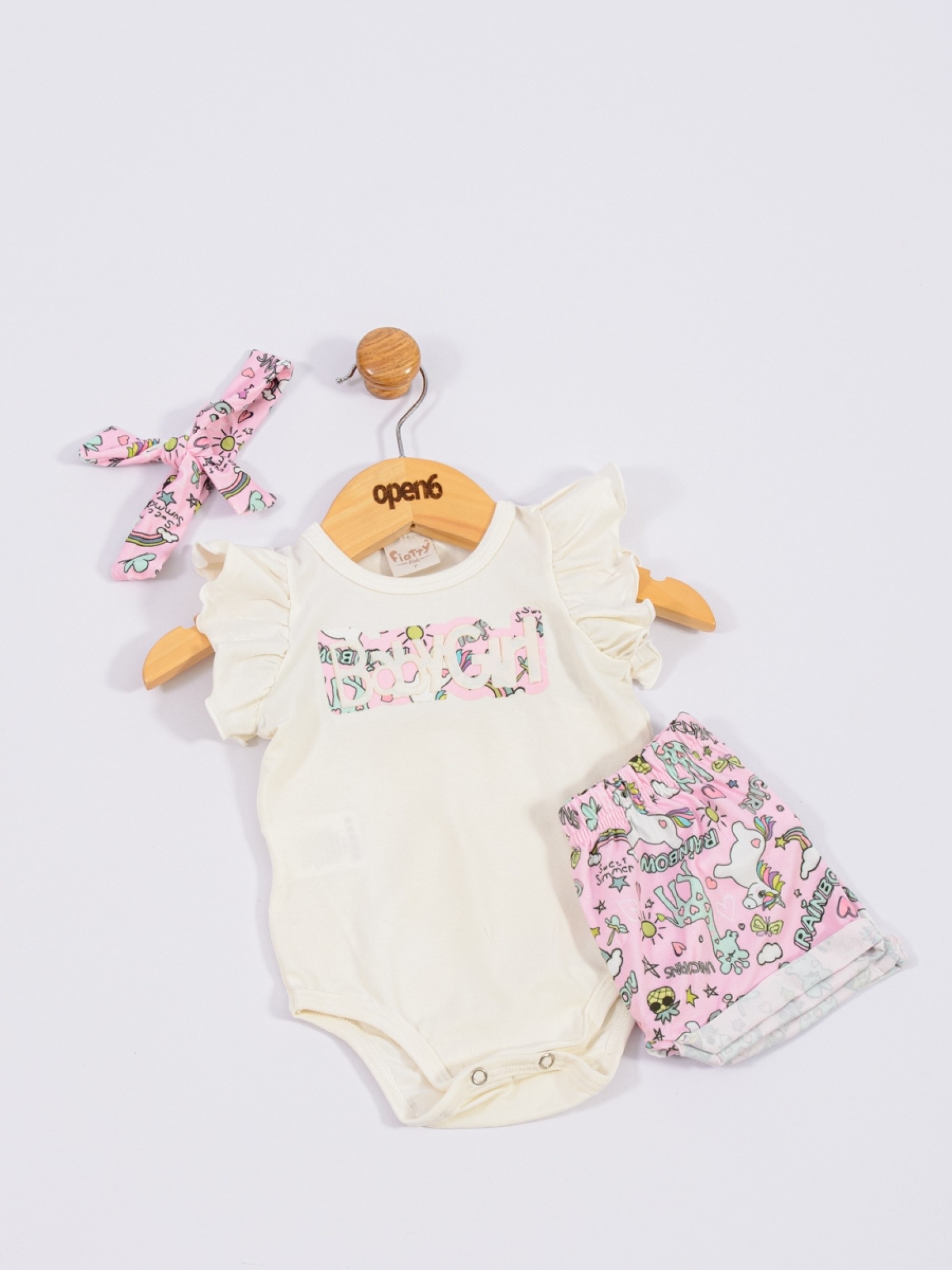 CONJUNTO BEBÊ BABY GIRL OFF WHITE  2176 - FTK BRAND 