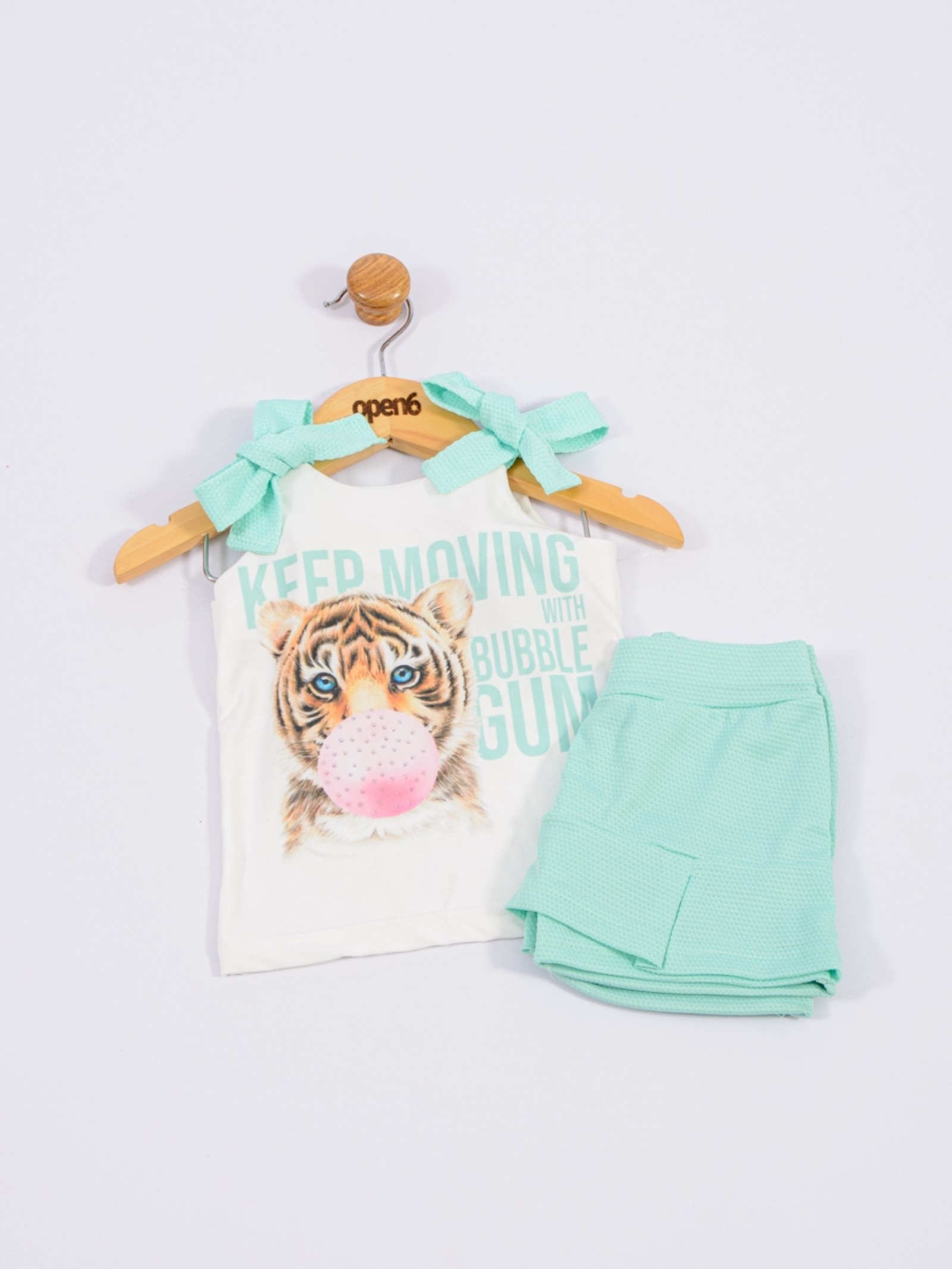 CONJUNTO INFANTIL FEMININO ONCINHA VERDE 2189 - FTK BRAND