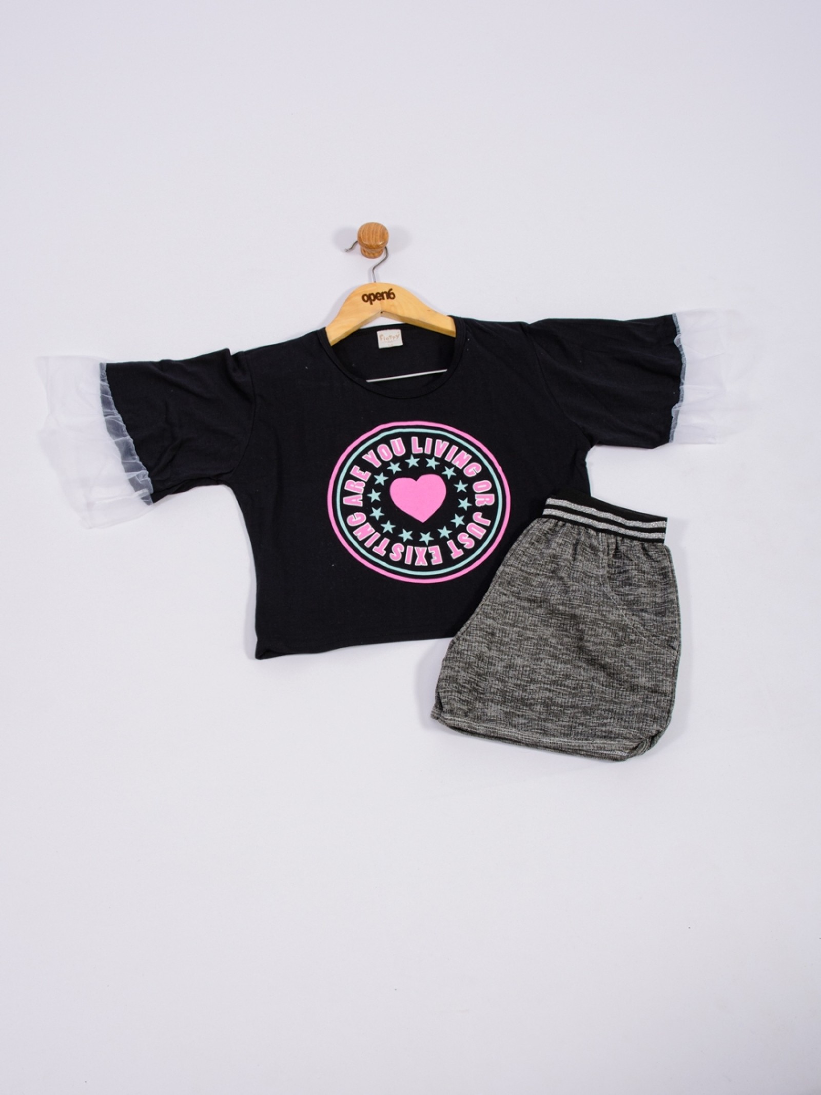 CONJUNTO TEEN FEMININO LIVING PRETO 2217 - FTK BRAND 