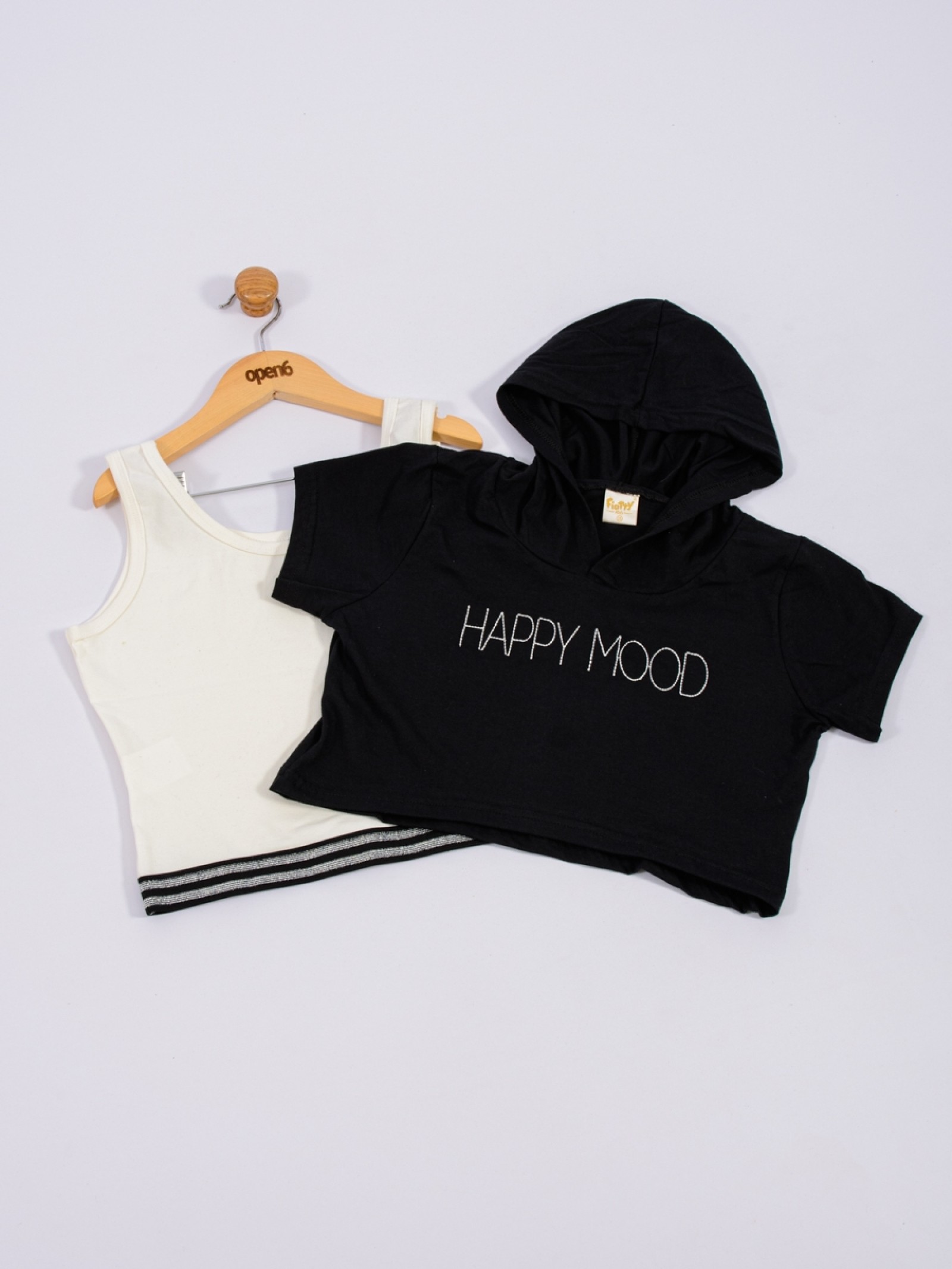 CONJUNTO TEEN FEMININO HAPPY MOOD PRETO 2219 - FTK BRAND 