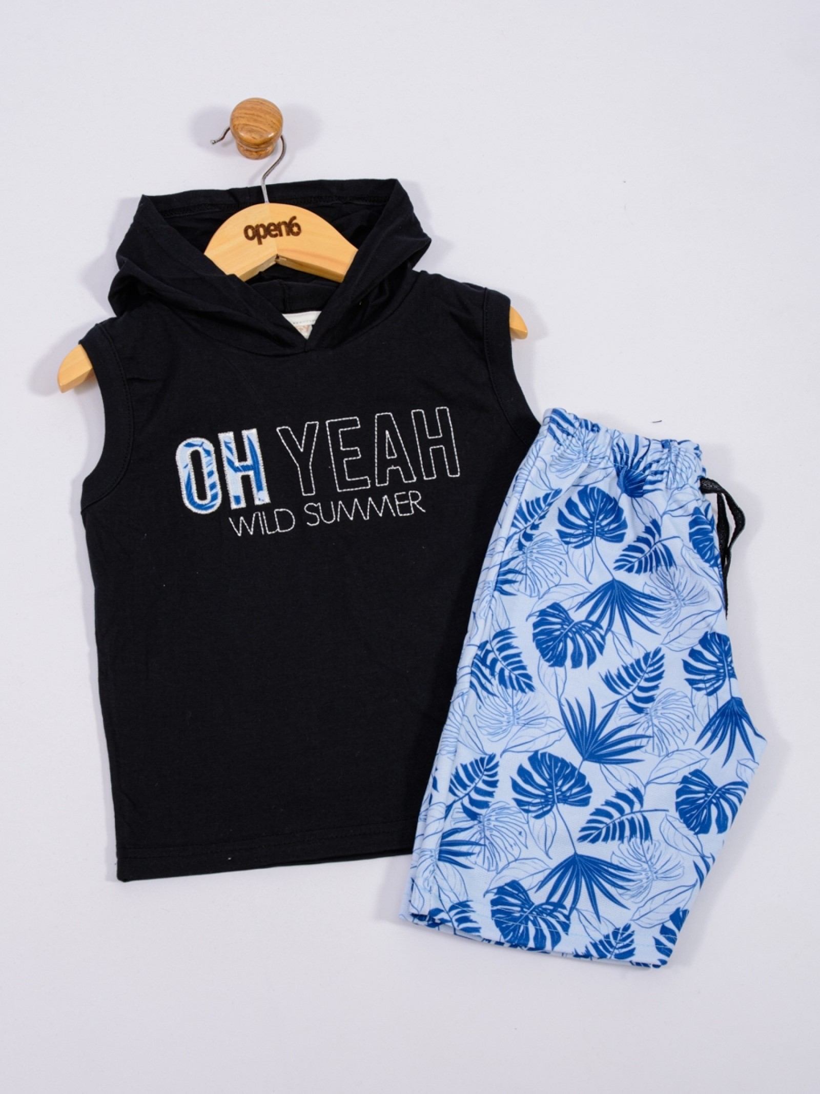 CONJUNTO INFANTIL MASCULINO SUMMER PRETO 2392 - FTK BRAND 