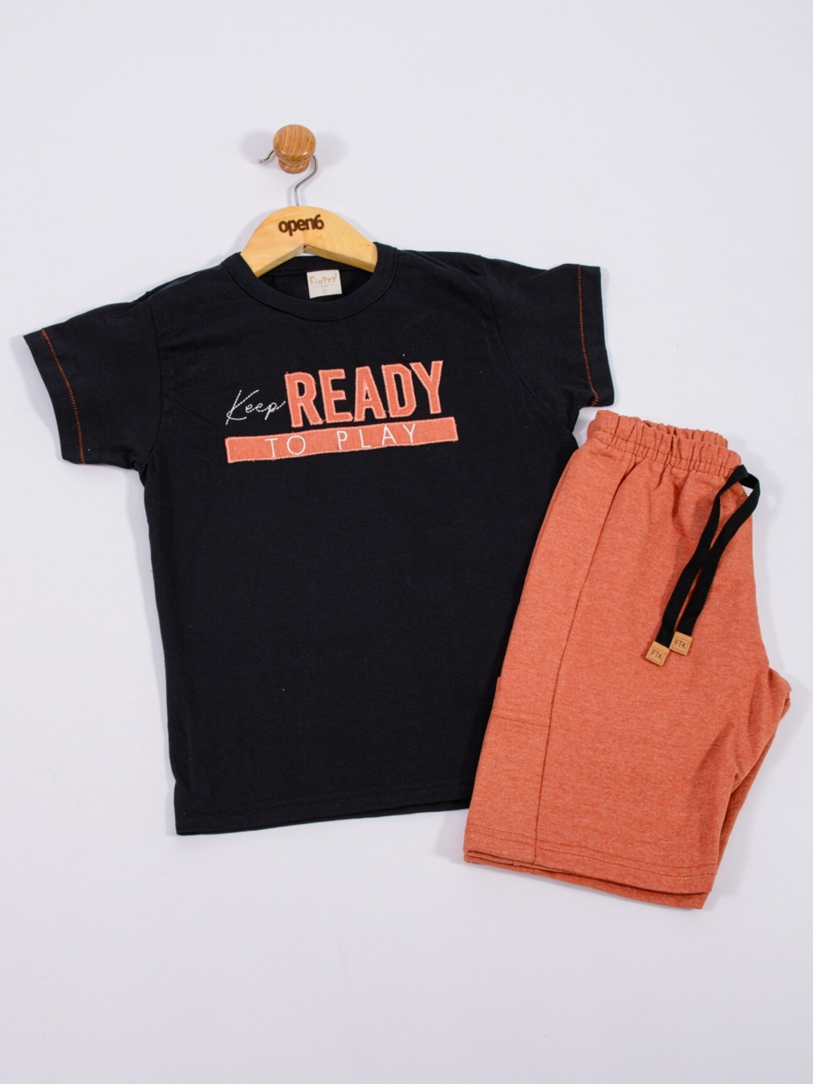 CONJUNTO INFANTIL MASCULINO PLAY PRETO 2393 - FTK BRAND 