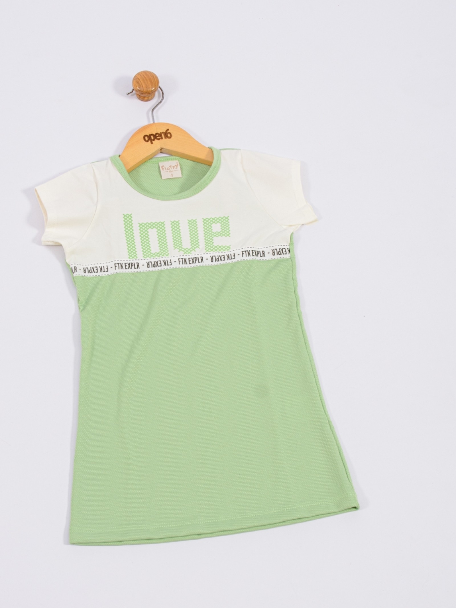 VESTIDO INFANTIL FEMININO LOVE VERDE 2343 - FTK BRAND 