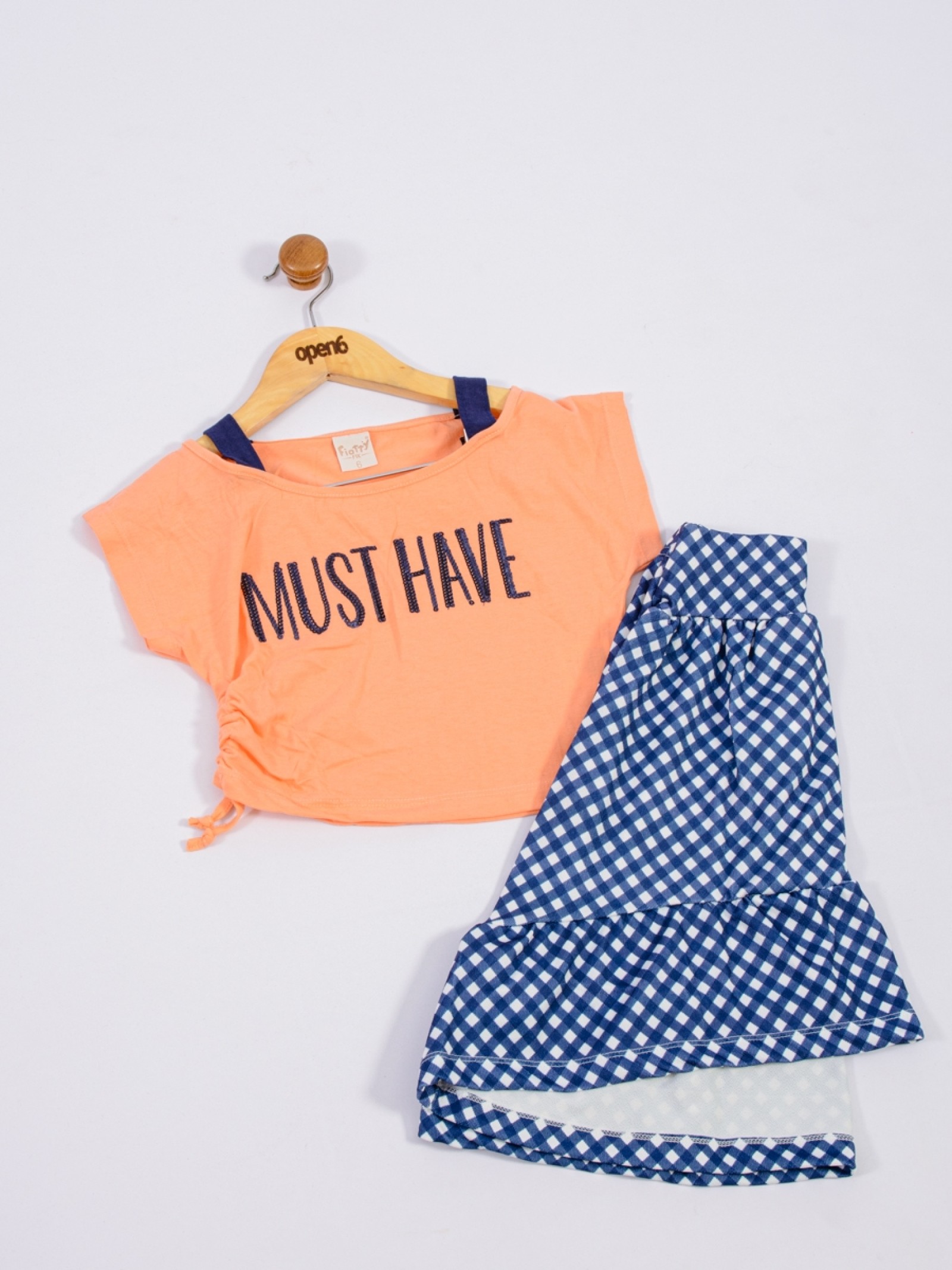 CONJUNTO INFANTIL FEMININO MUST HAVE LARANJA 2368 - FTK BRAND 