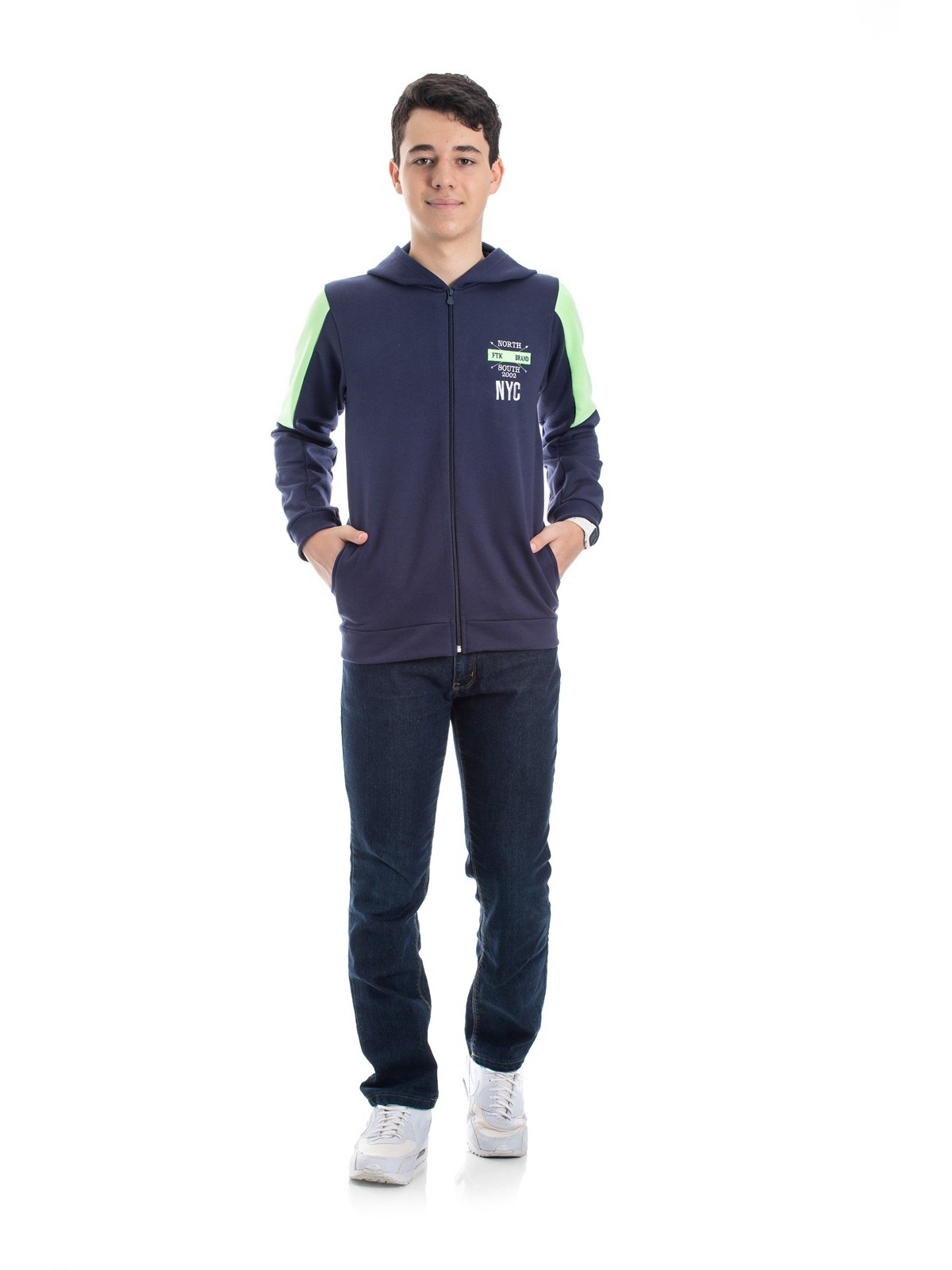 JAQUETA JUVENIL MASCULINA  NYC  MARINHO  2164 - FTK BRAND 