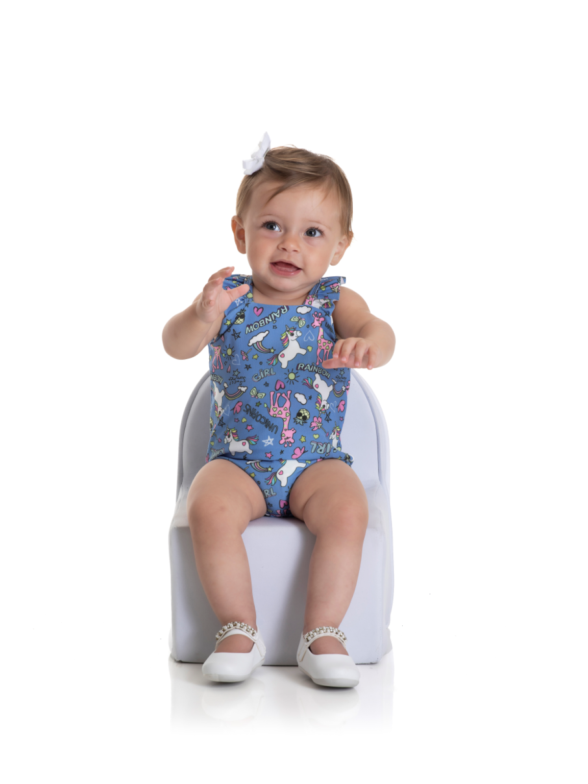 KIT BODY BEBÊ FEMININO UNICÓRNIO AZUL  2174 - FTK BRAND 