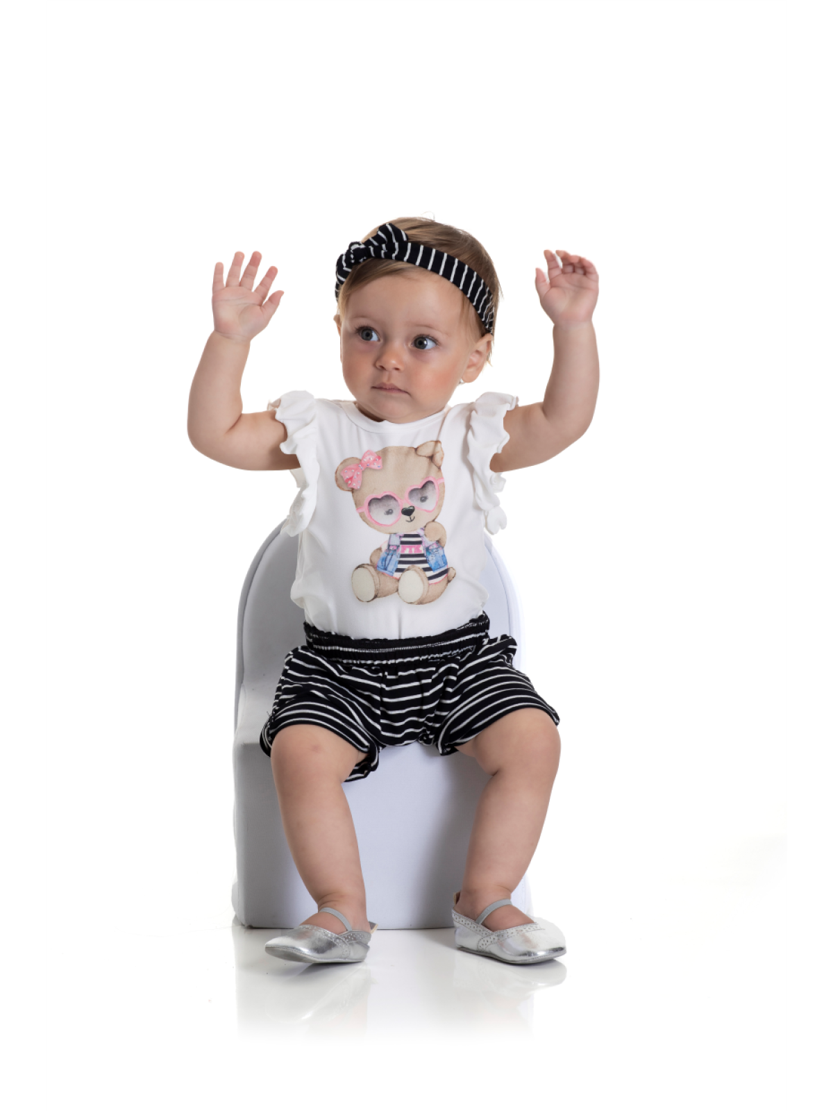 CONJUNTO BEBÊ FEMININO URSINHA PRETO 2175 - FTK BRAND 