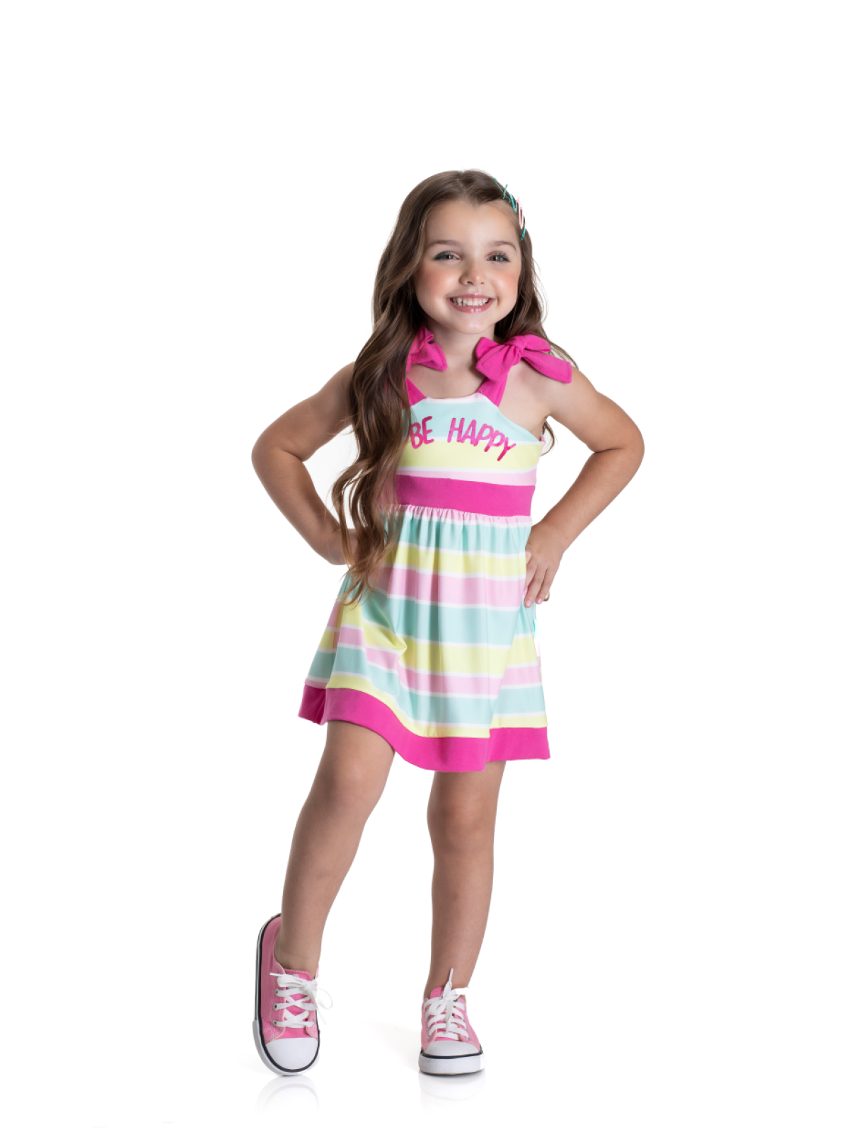VESTIDO INFANTIL FEMININO HAPPY ROSA 2181 - FTK BRAND