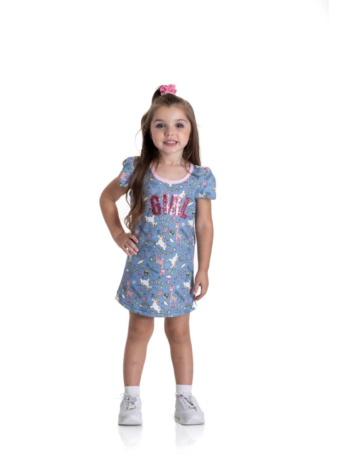 VESTIDO INFANTIL FEMININO GIRL AZUL 2182 - FTK BRAND