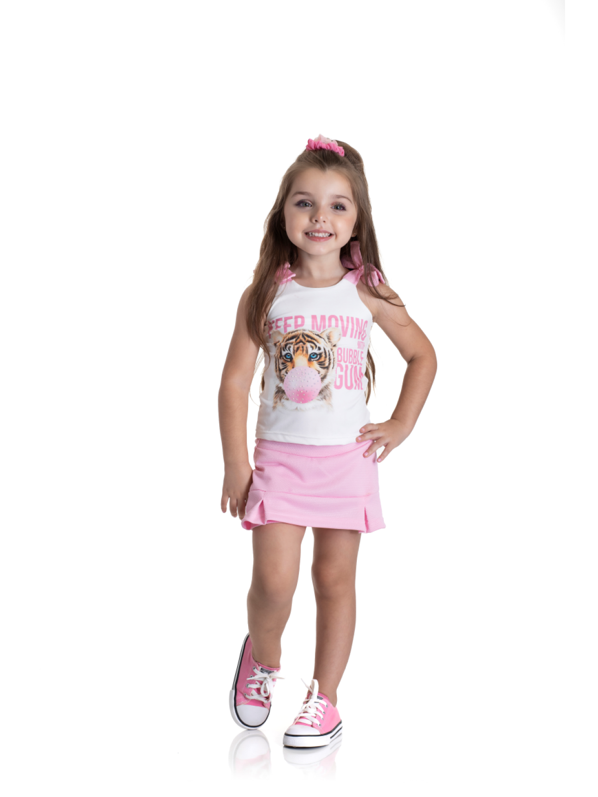 CONJUNTO INFANTIL FEMININO ONCINHA ROSA 2189 - FTK BRAND 