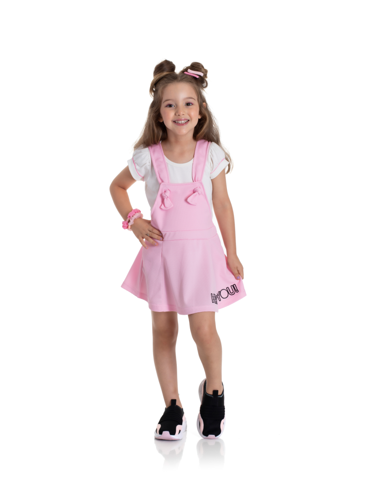 CONJUNTO INFANTIL SALOPETE HEY ROSA 2195 - FTK BRAND 