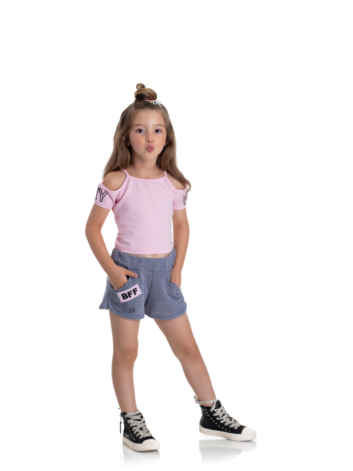 CONJUNTO INFANTIL FEMININO BEST FRIENDS ROSA 2199 - FTK BRAND