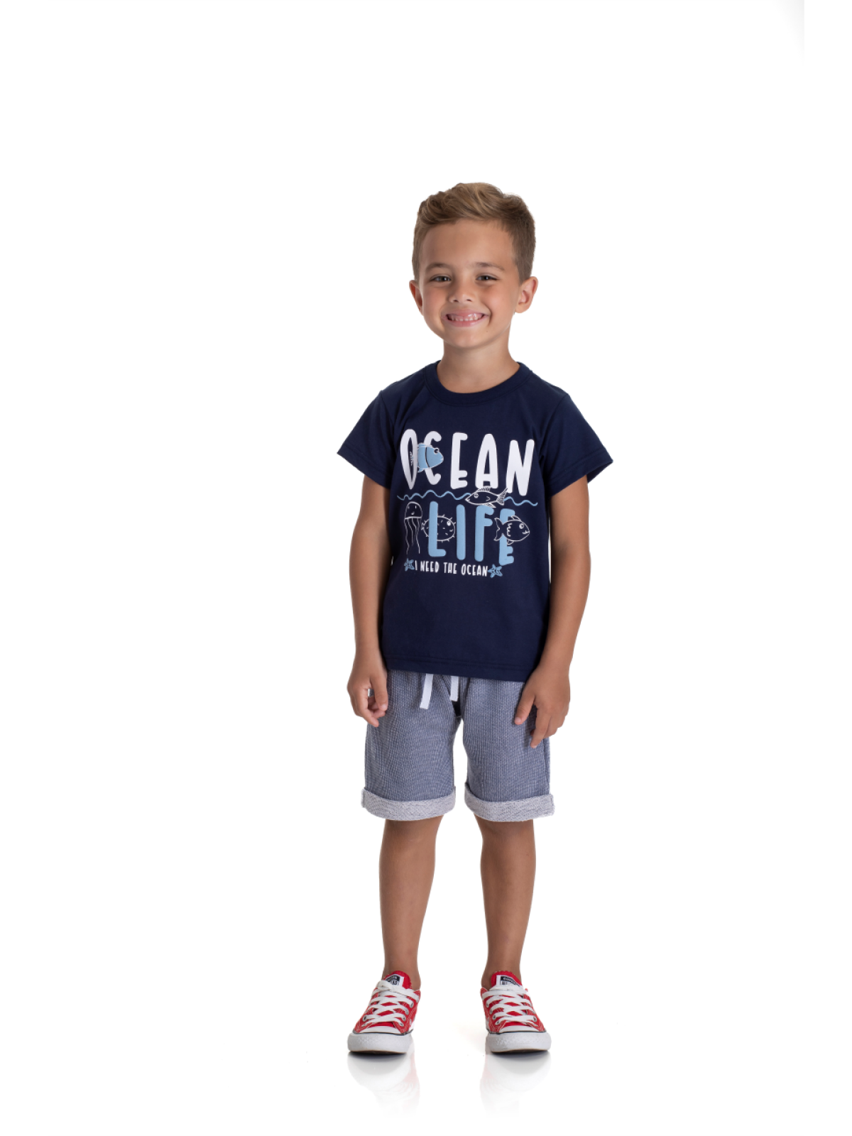 CONJUNTO INFANTIL MASCULINO OCEAN MARINHO 2232 - FTK BRAND