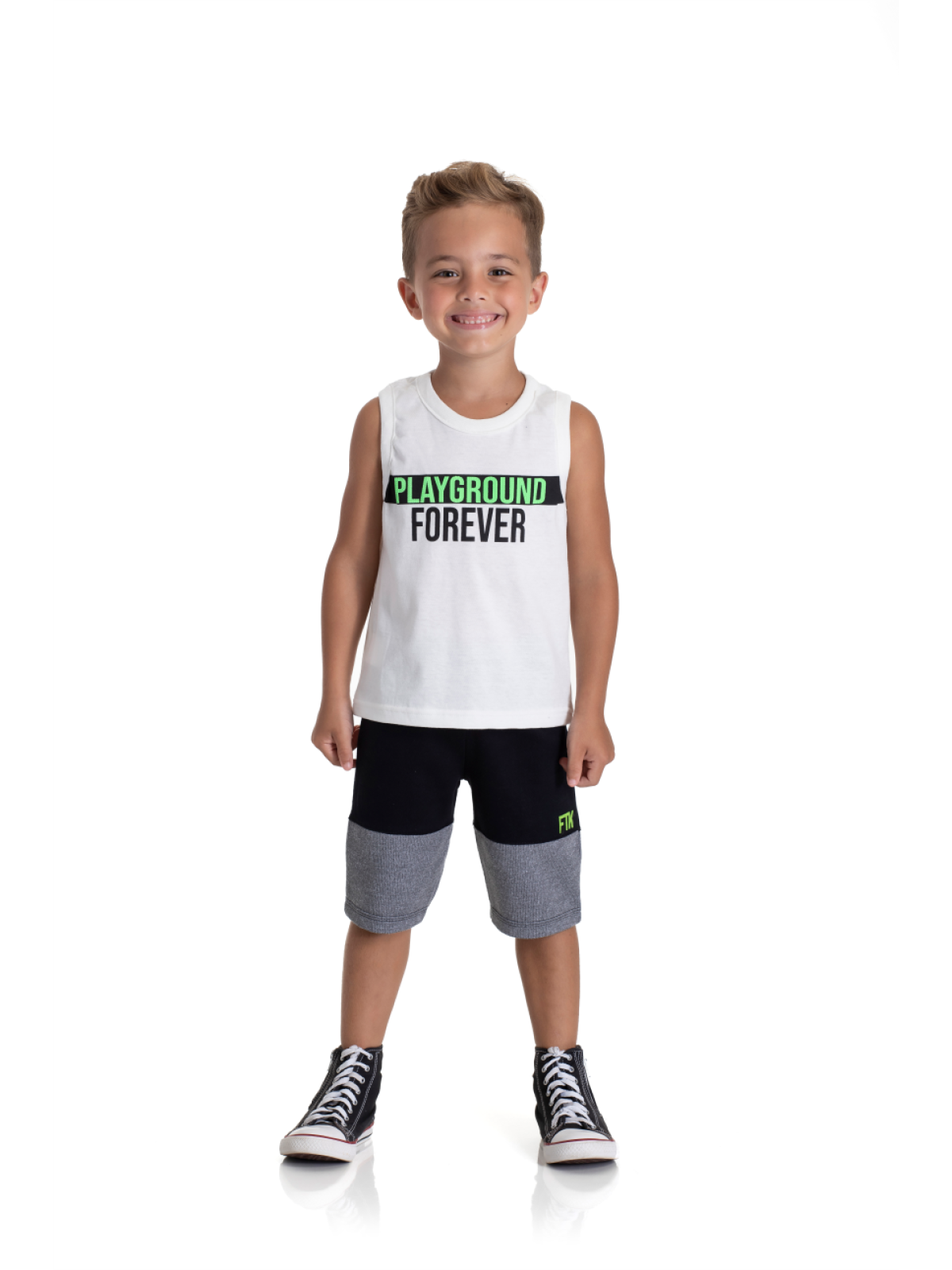 CONJUNTO INFANTIL MASCULINO PLAYGROUND OFF WHITE 2237 - FTK BRAND 
