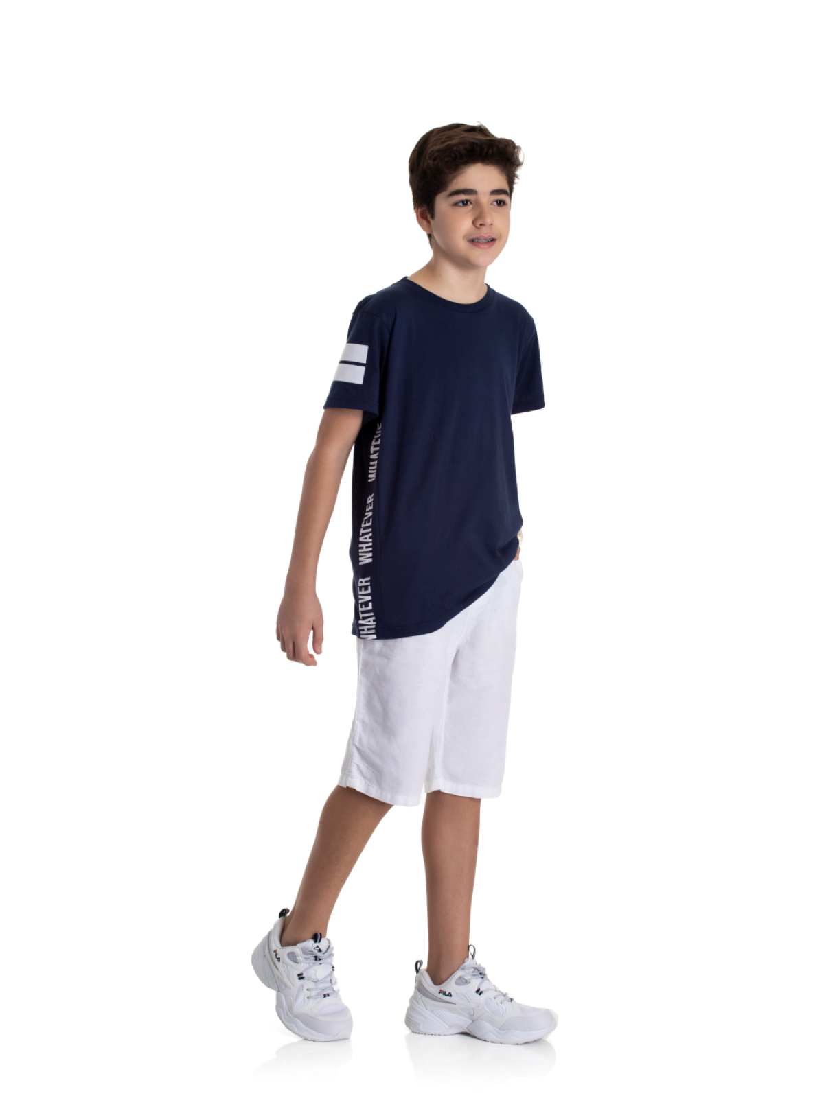 CAMISETA TEEN MASCULINO WHATEVER MARINHO 2251 - FTK BRAND