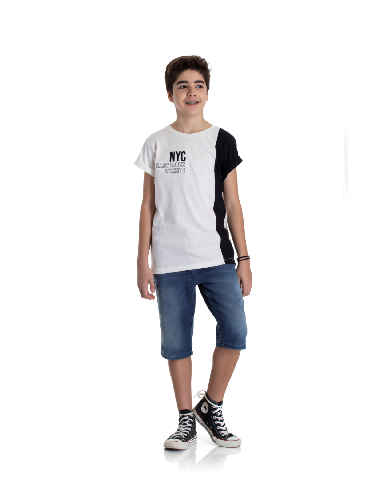 CAMISETA TEEN MASCULINO NYC OFF WHITE 2252 - FTK BRAND 